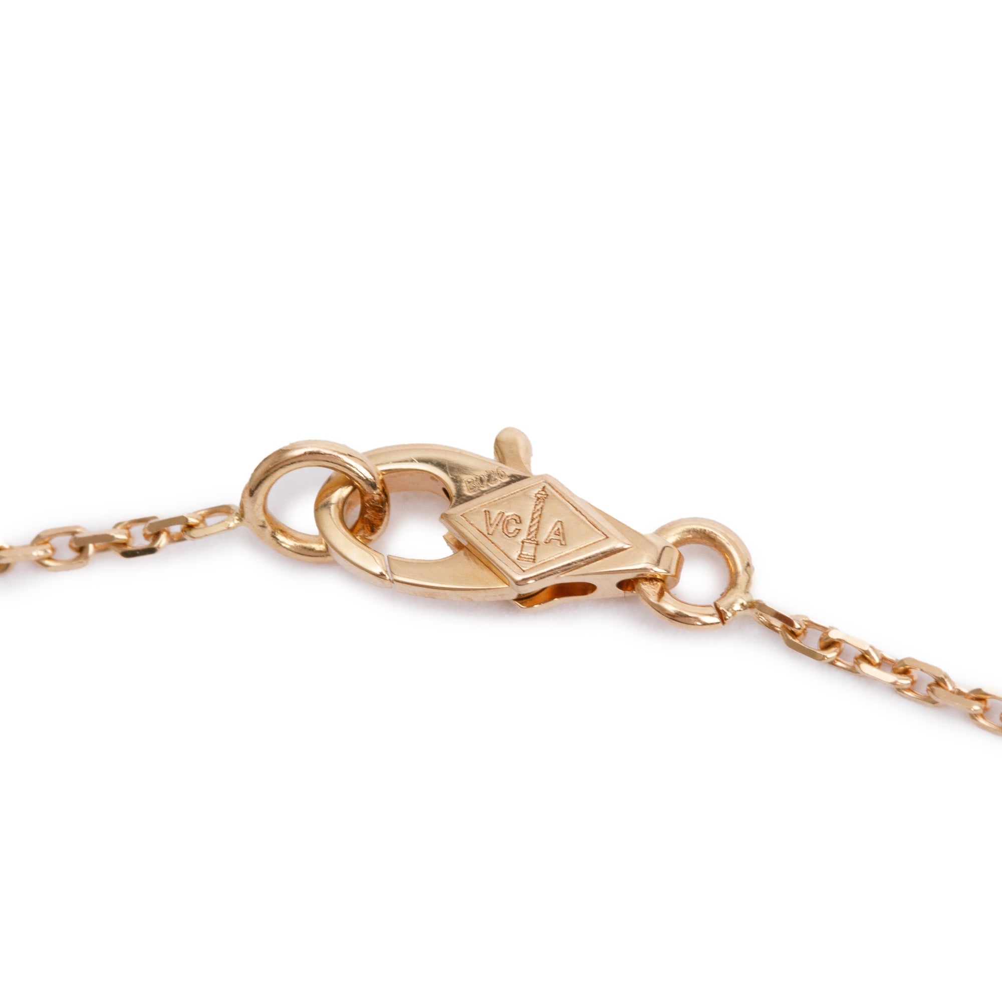 Van Cleef & Arpels 18k Rose Gold Sweet Alhambra Carnelian Pendant Necklace w/ Box