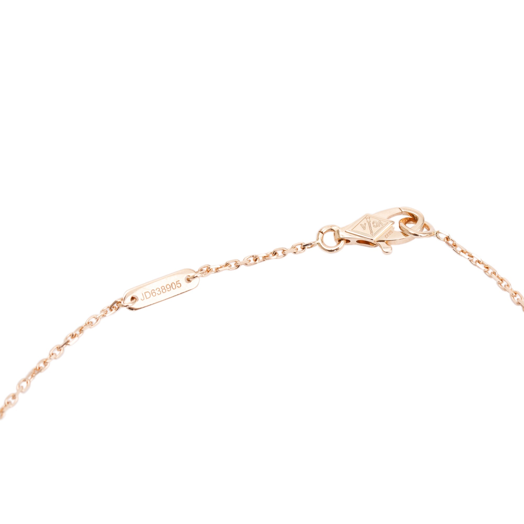 Van Cleef & Arpels 18k Rose Gold Sweet Alhambra Carnelian Pendant Necklace w/ Box, Receipt & Certificate