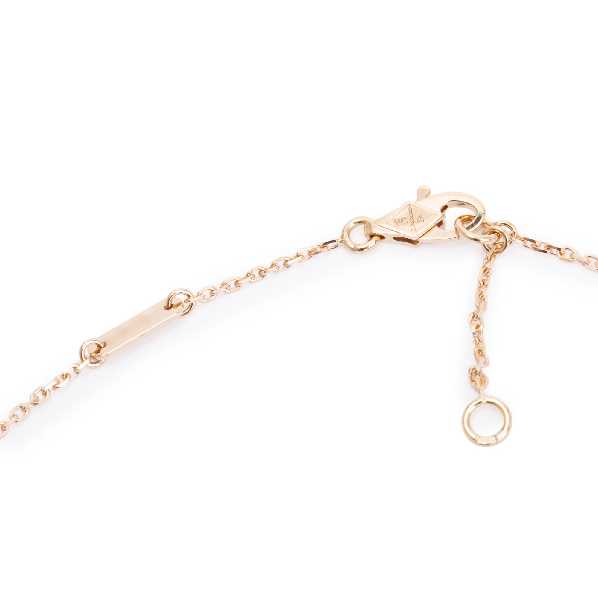 Van Cleef & Arpels 18k Rose Gold Sweet Alhambra Carnelian Pendant Necklace w/ Box, Receipt & Certificate