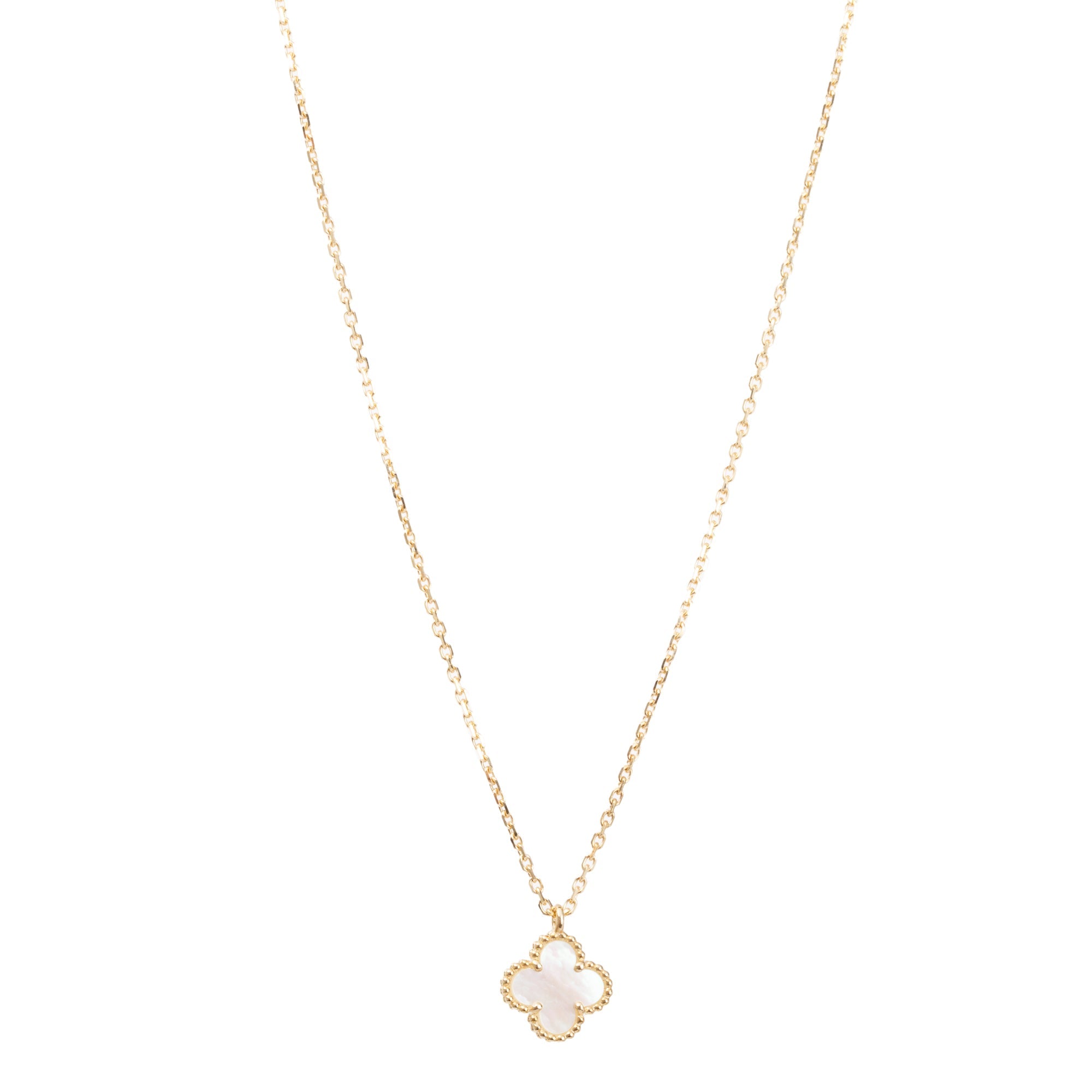 Van Cleef & Arpels 18k Rose Gold Sweet Alhambra Mother of Pearl Pendant Necklace w/ Box & Certificate
