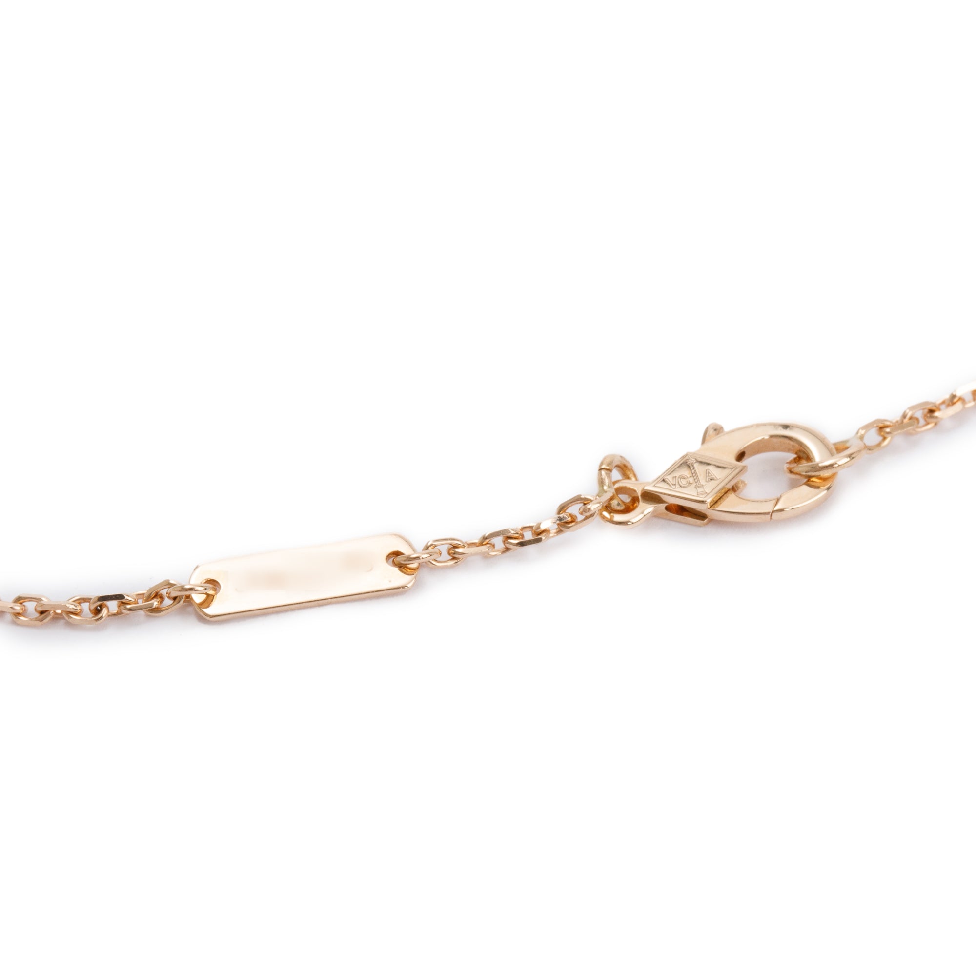Van Cleef & Arpels 18k Rose Gold Vintage Alhambra Mother of Pearl Pendant Necklace