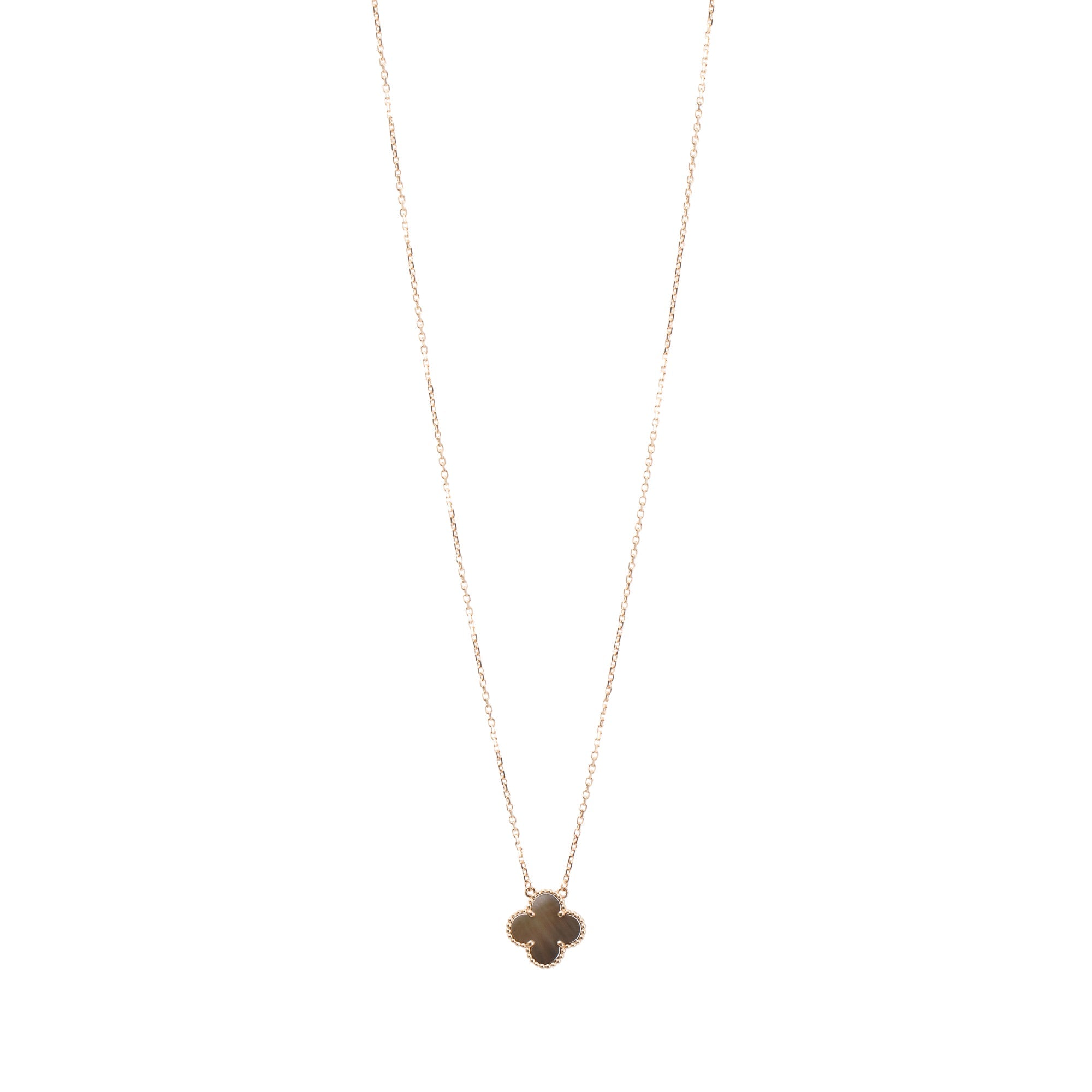 Van Cleef & Arpels 18k Rose Gold Vintage Alhambra Mother of Pearl Pendant Necklace w/ Box & Certificate