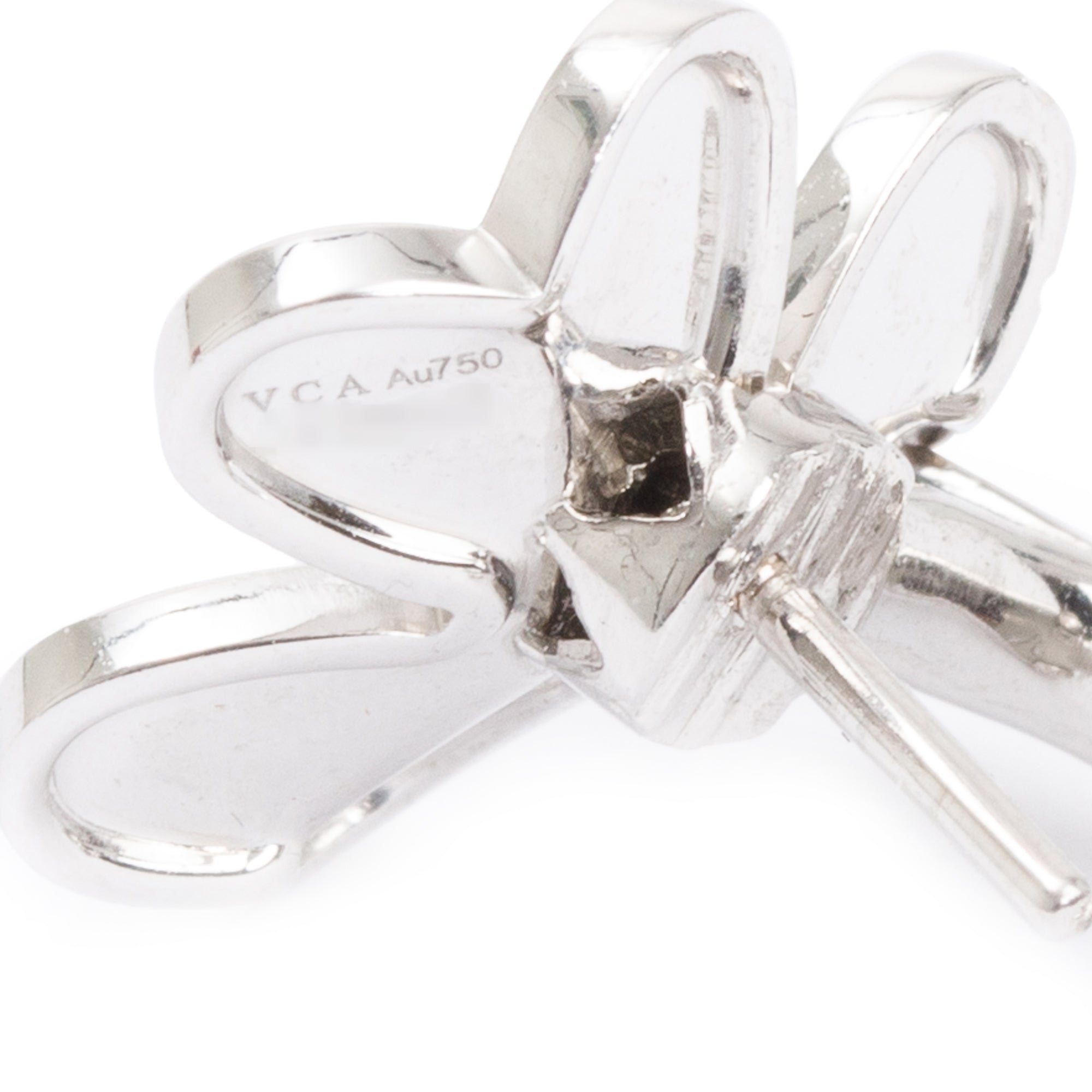 Van Cleef & Arpels 18k White Gold & Diamond Frivole Earrings, Small Model w/ Certificate