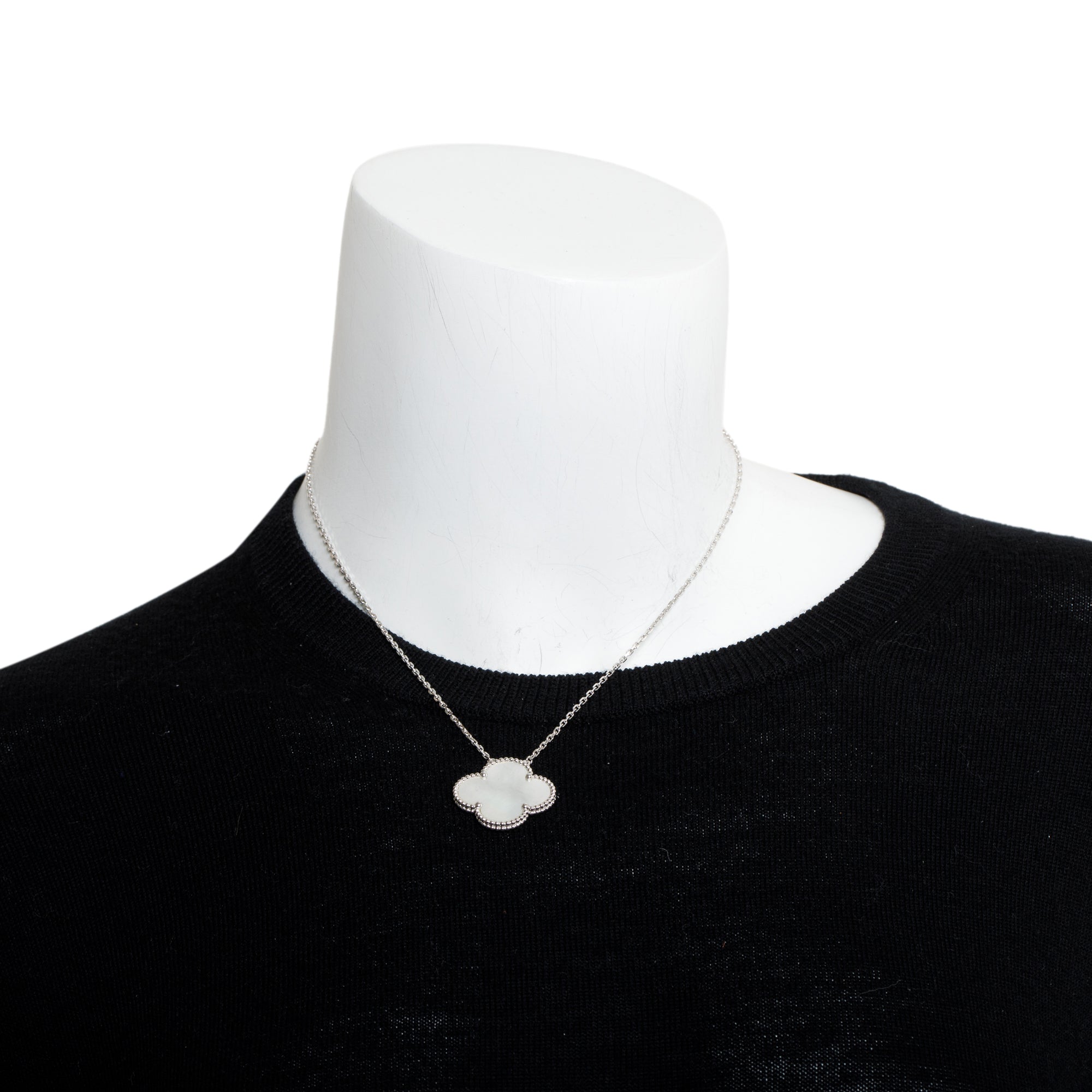Van Cleef & Arpels 18k White Gold Magic Alhambra Pendant Necklace w/ Box