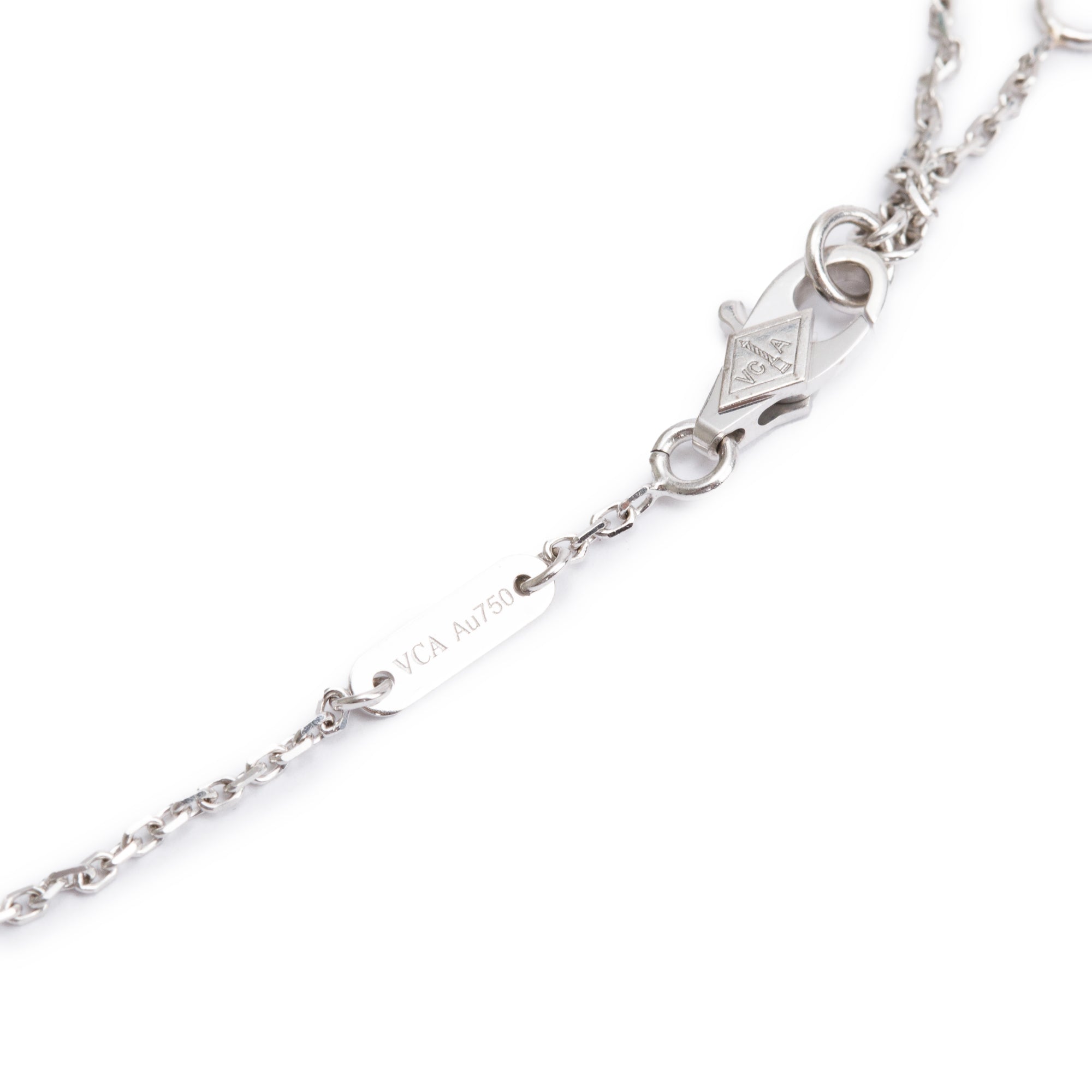 Van Cleef & Arpels 18k White Gold Sweet Alhambra 1 Motif Diamond Bracelet w/ Box & Receipt