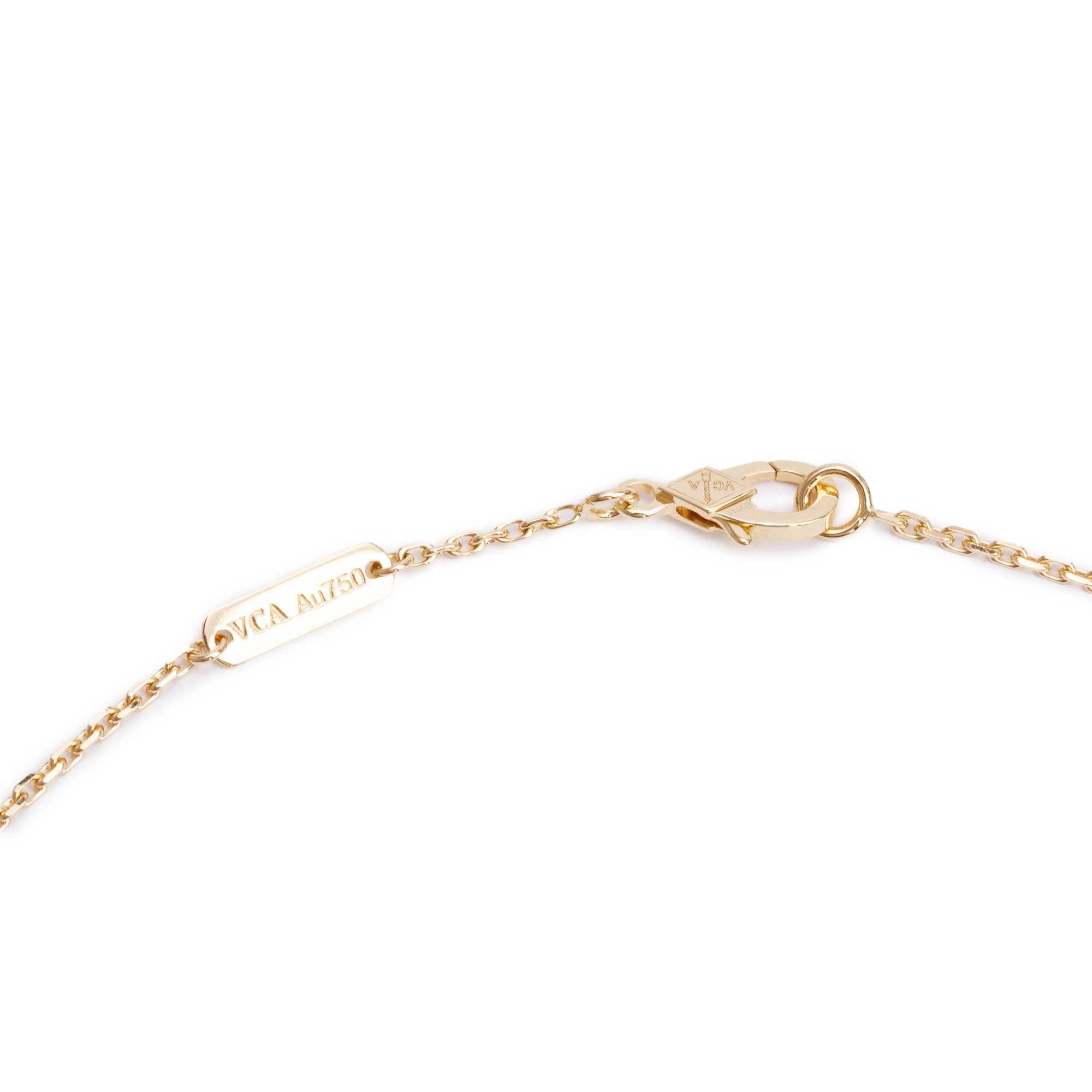 Van Cleef & Arpels 18k Yellow Gold Diamond Vintage Alhambra Pendant Necklace w/ Box & Certificate