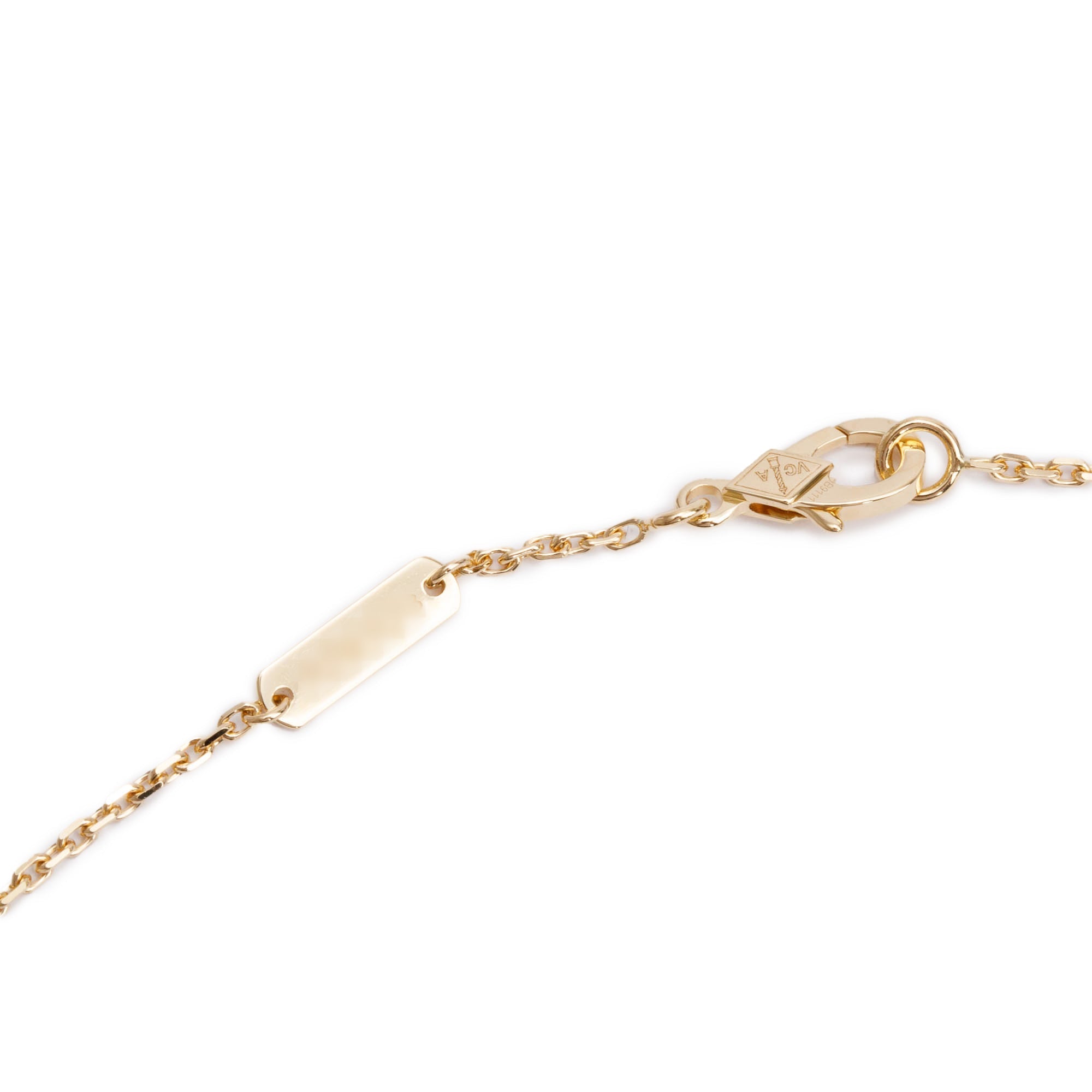 Van Cleef & Arpels 18k Yellow Gold Diamond Vintage Alhambra Pendant Necklace w/ Box & Certificate