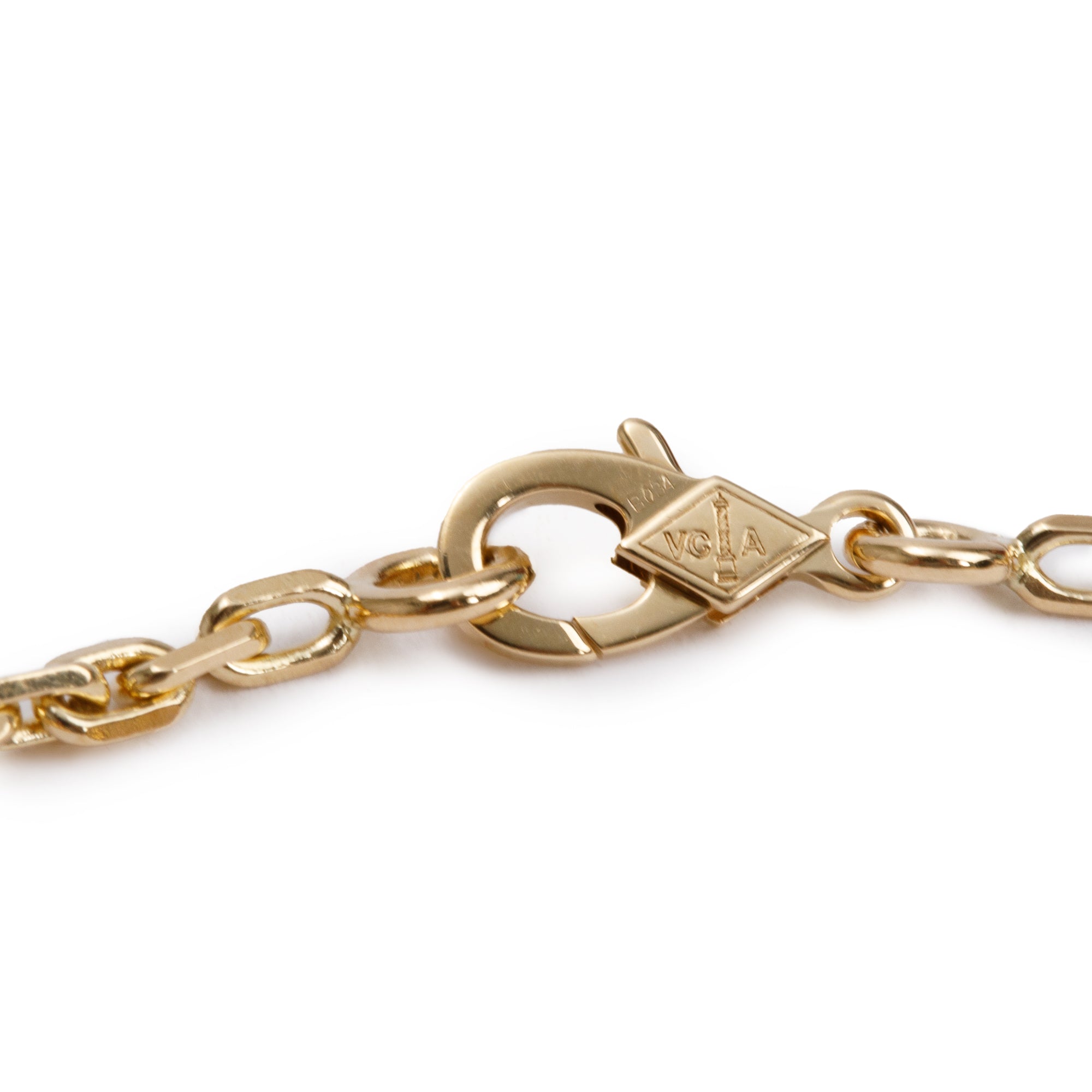 Van Cleef & Arpels 18k Yellow Gold Magic Alhambra 5 Motif Mother of Pearl Bracelet