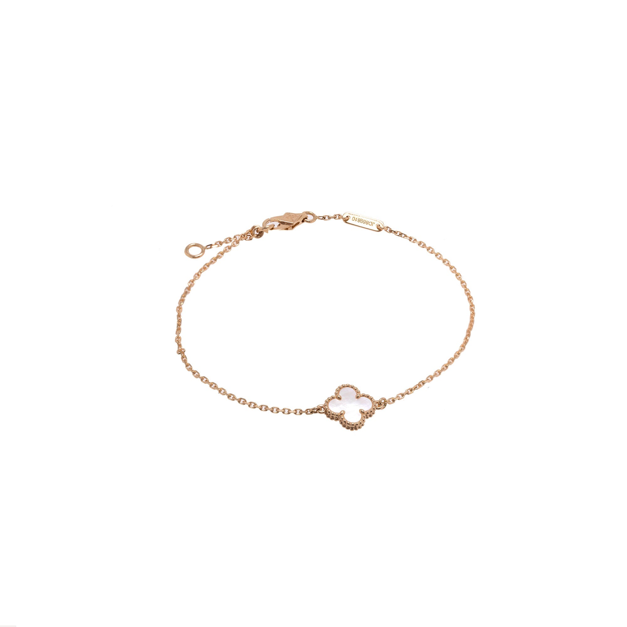 Van Cleef & Arpels 18k Yellow Gold Mother of Pearl Sweet Alhambra Bracelet w/ Box