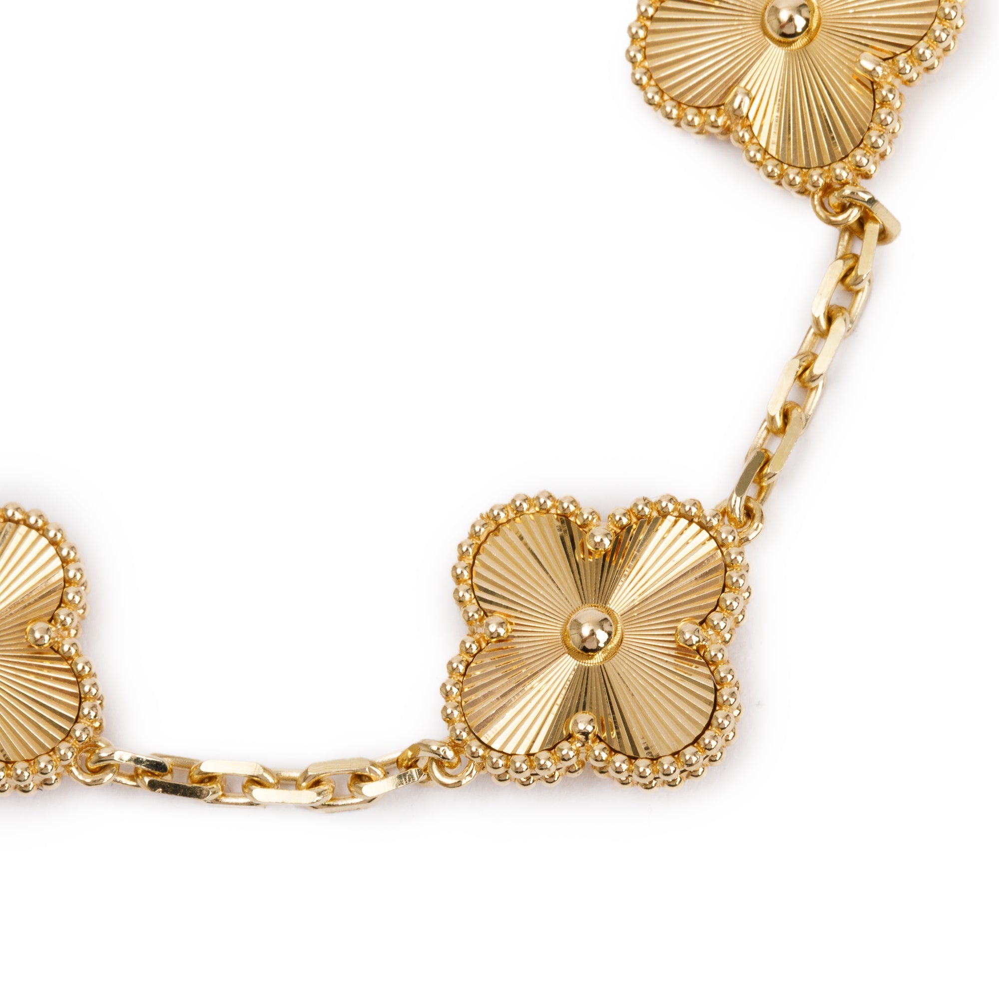 Van Cleef & Arpels 18k Yellow Gold Vintage Alhambra 5 Motif Bracelet