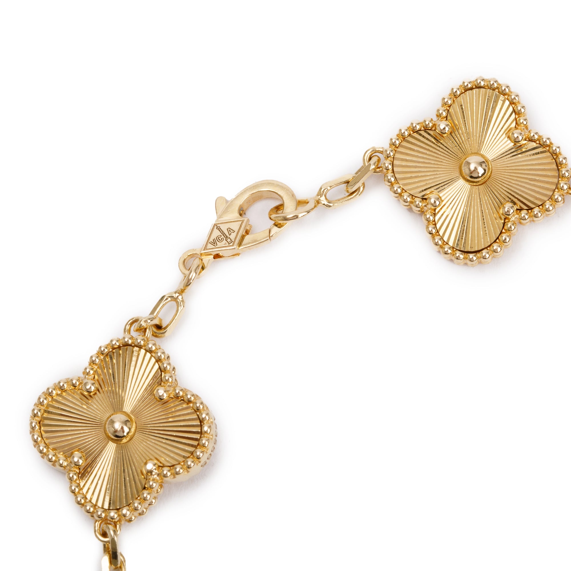 Van Cleef & Arpels 18k Yellow Gold Vintage Alhambra 5 Motif Bracelet