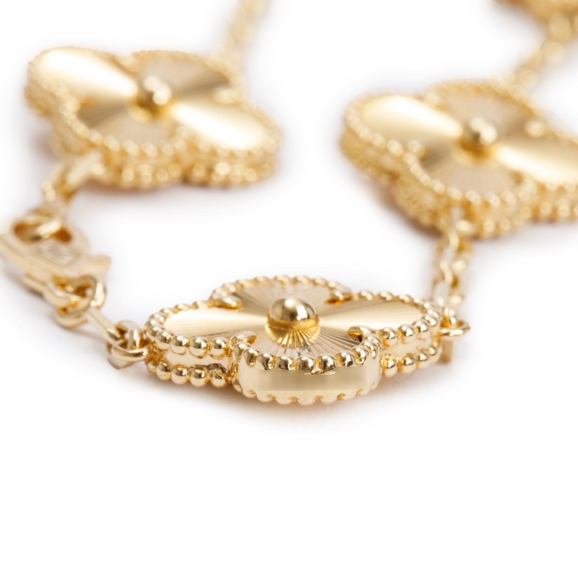 Van Cleef & Arpels 18k Yellow Gold Vintage Alhambra 5 Motif Bracelet