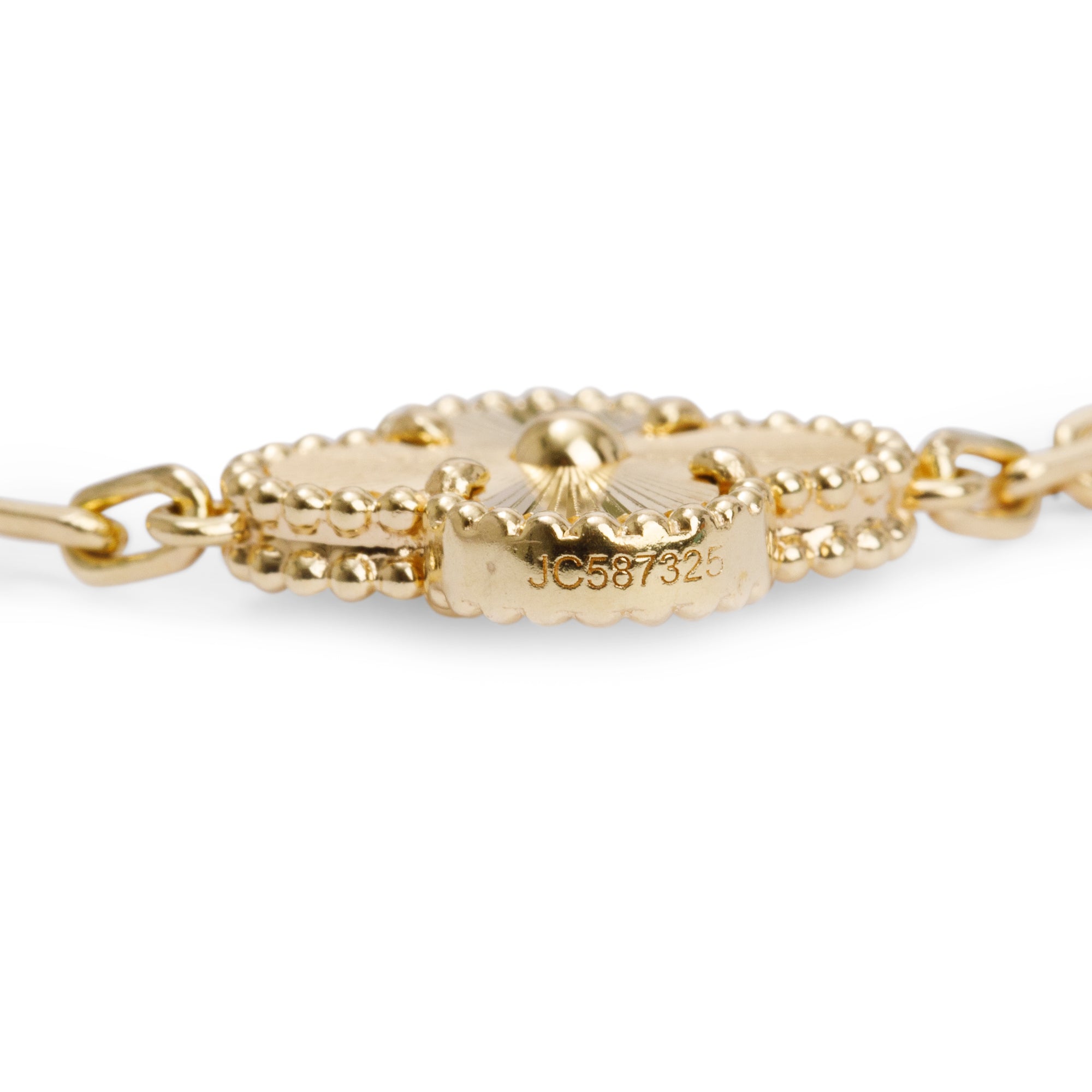 Van Cleef & Arpels 18k Yellow Gold Vintage Alhambra 5 Motif Bracelet w/ Box & Certificate