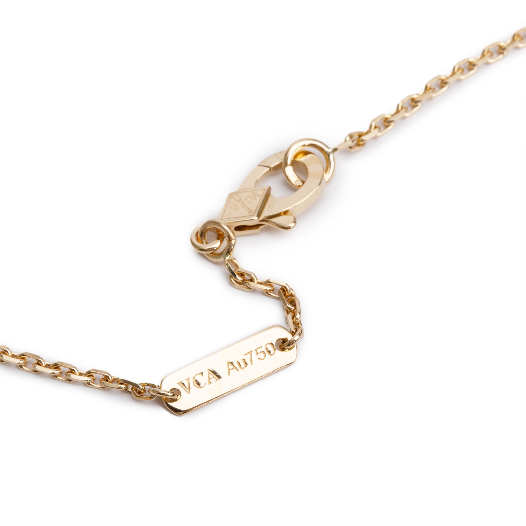 Van Cleef & Arpels 18k Yellow Gold Vintage Alhambra Black Onyx Pendant Necklace w/ Pouch, Receipt & Certificate