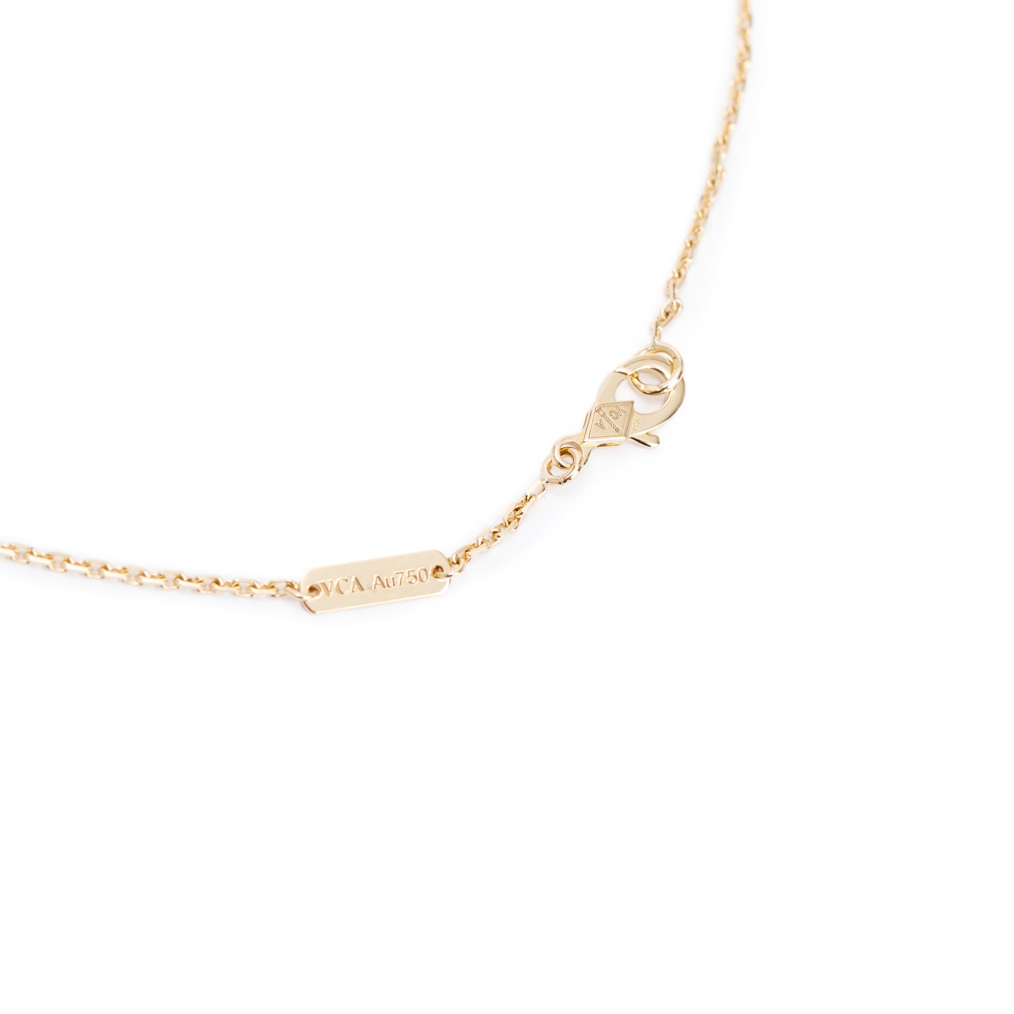 Van Cleef & Arpels 18k Yellow Gold Vintage Alhambra Carnelian Pendant Necklace