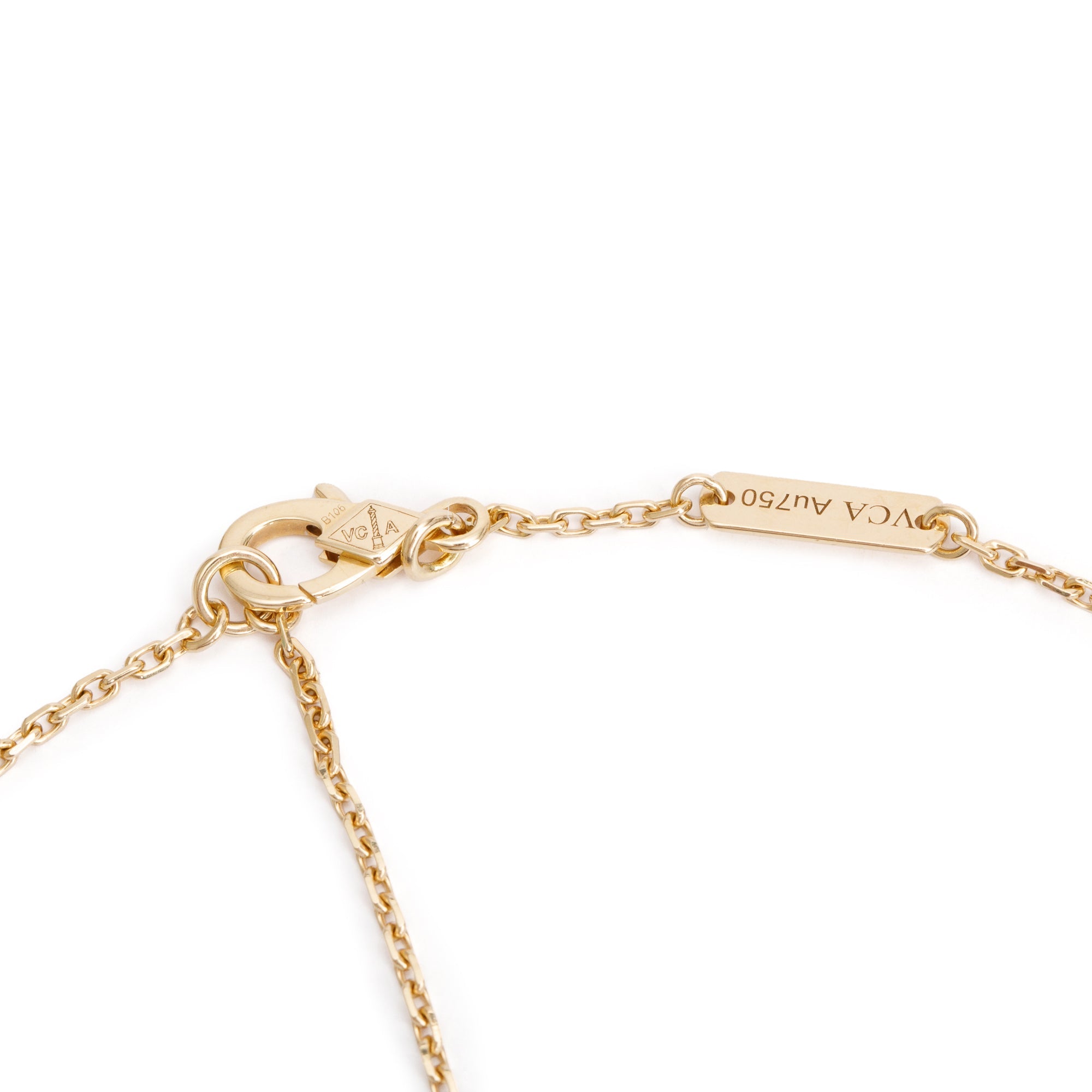 Van Cleef & Arpels 18k Yellow Gold Vintage Alhambra Carnelian Pendant Necklace w/ Pouch, Receipt & Certificate