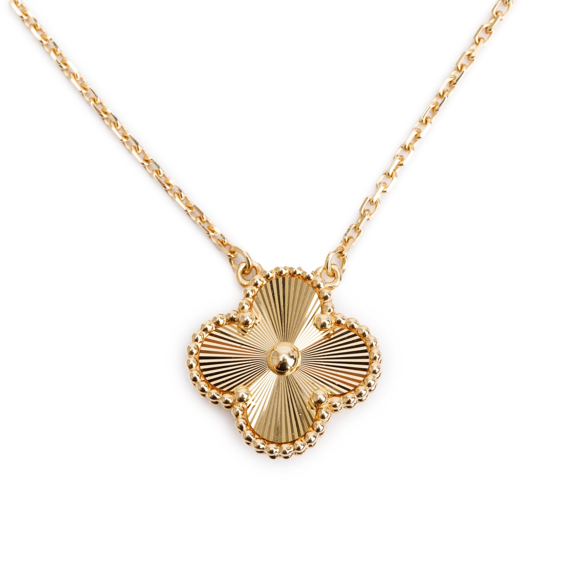 Van Cleef & Arpels 18k Yellow Gold Vintage Alhambra Pendant Necklace