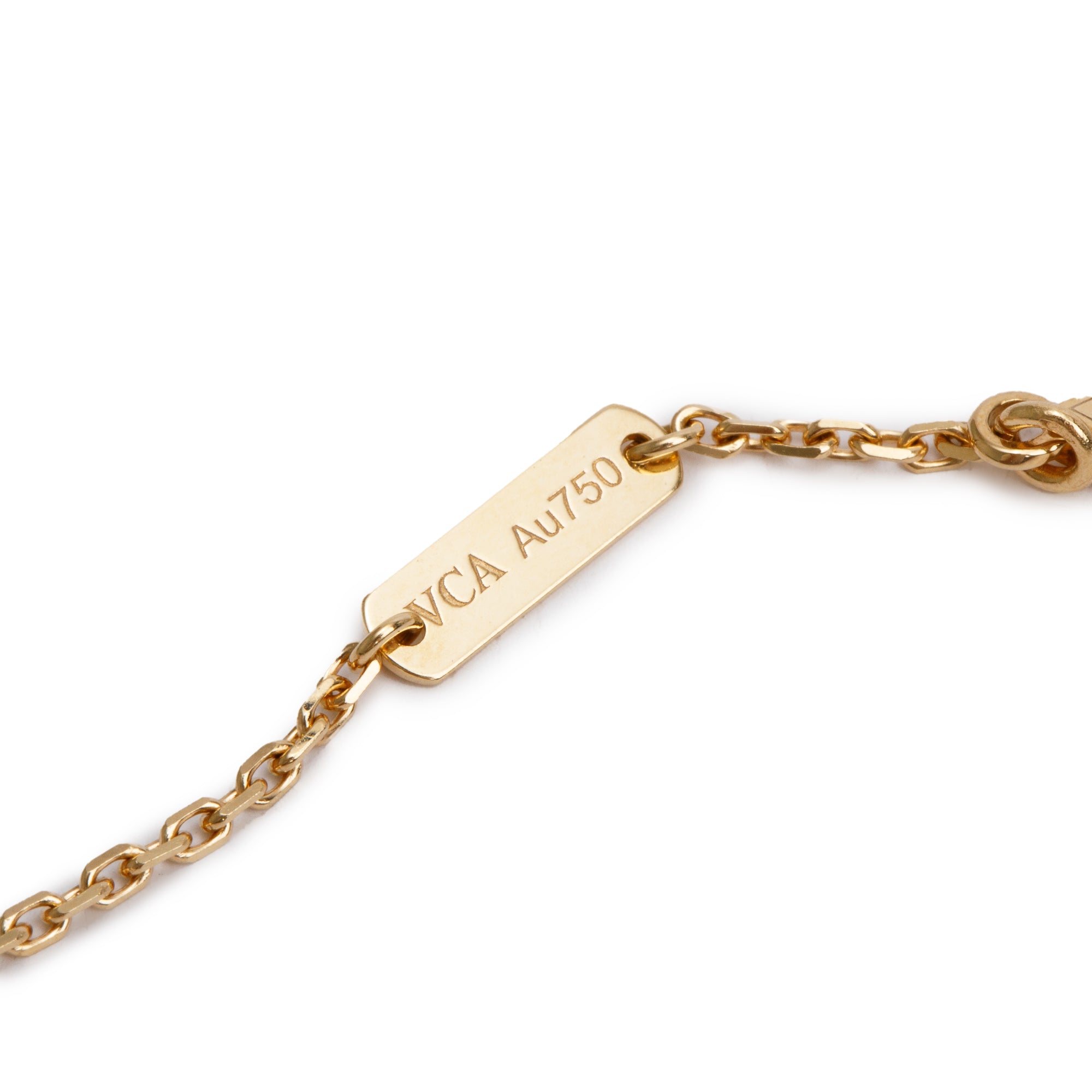 Van Cleef & Arpels 18k Yellow Gold Vintage Alhambra Tiger Eye Pendant Necklace w/ Box & Receipt