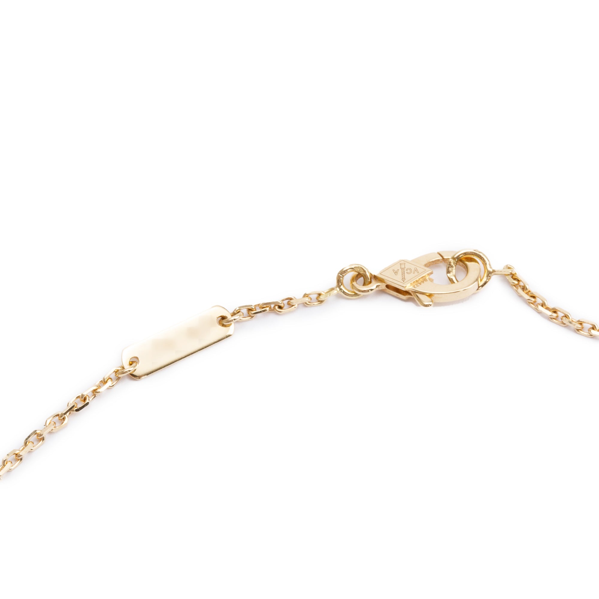 Van Cleef & Arpels 18k Yellow Gold Vintage Alhambra Tiger Eye Pendant Necklace w/ Box, Receipt & Certificate