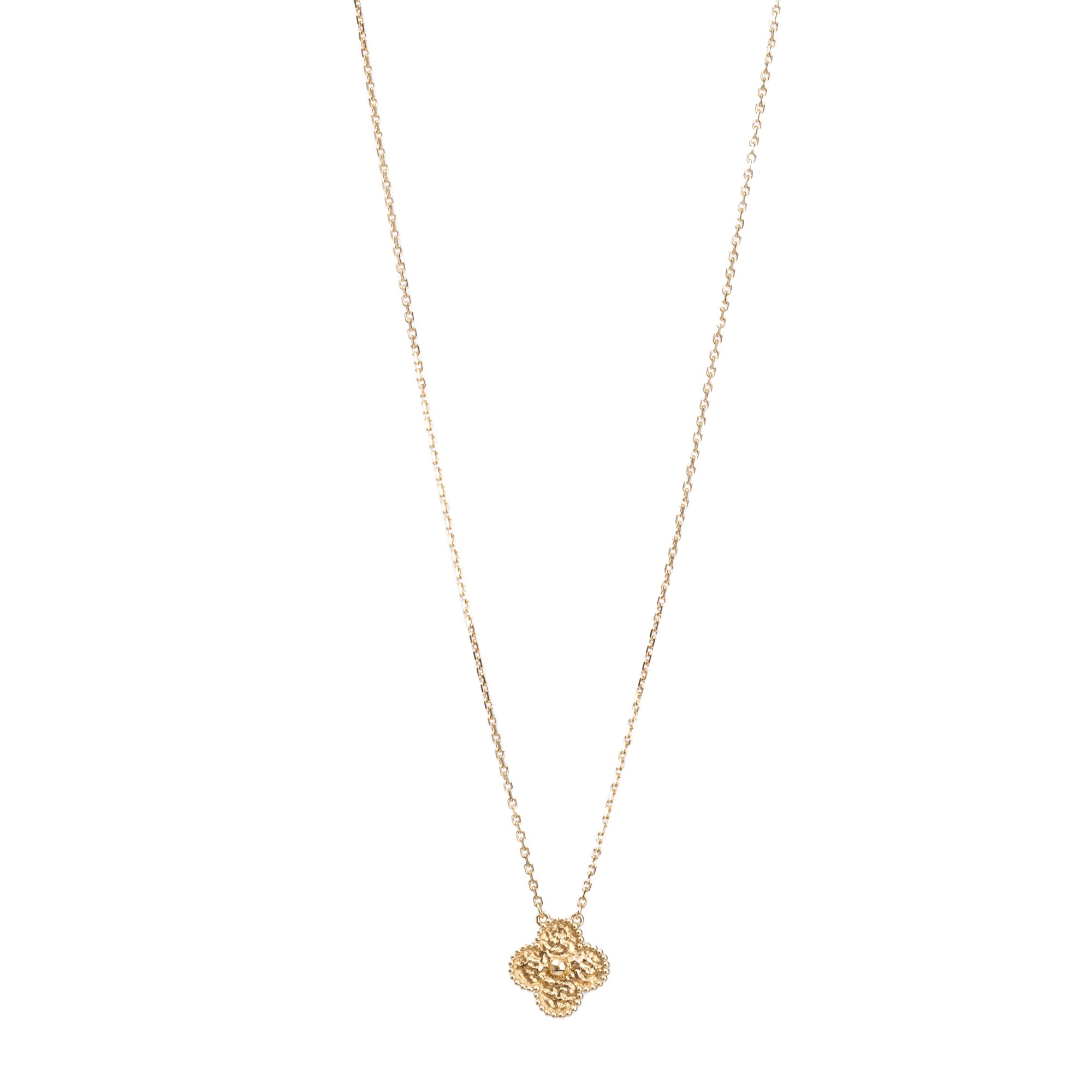 Van Cleef & Arpels 2022 18k Yellow Gold Vintage Alhambra Pendant Necklace w/ Box & Certificate