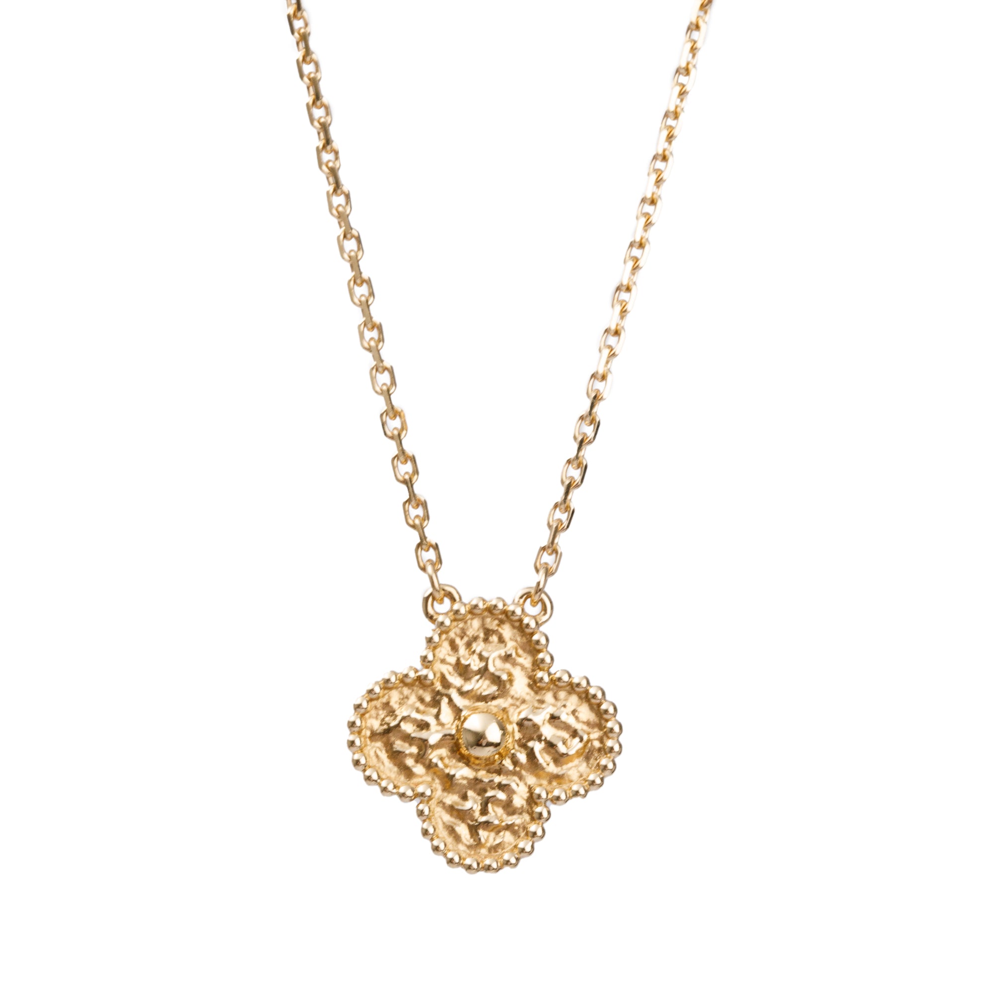 Van Cleef & Arpels 2022 18k Yellow Gold Vintage Alhambra Pendant Necklace w/ Box & Certificate
