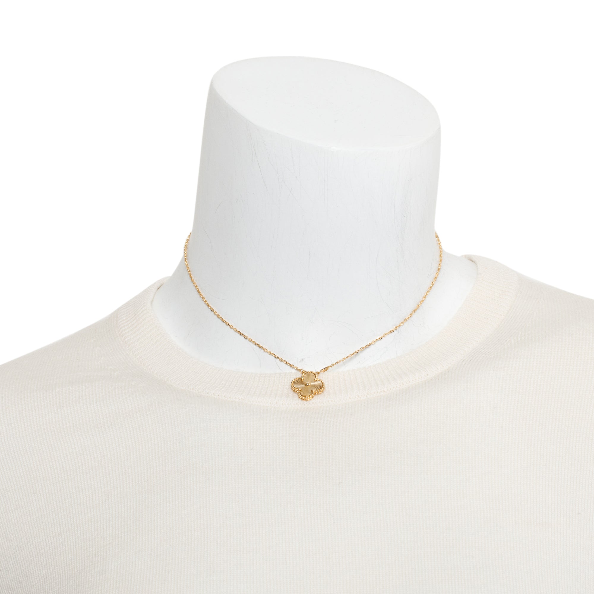 Van Cleef & Arpels 2022 18k Yellow Gold Vintage Alhambra Pendant Necklace w/ Pouch & Certificate