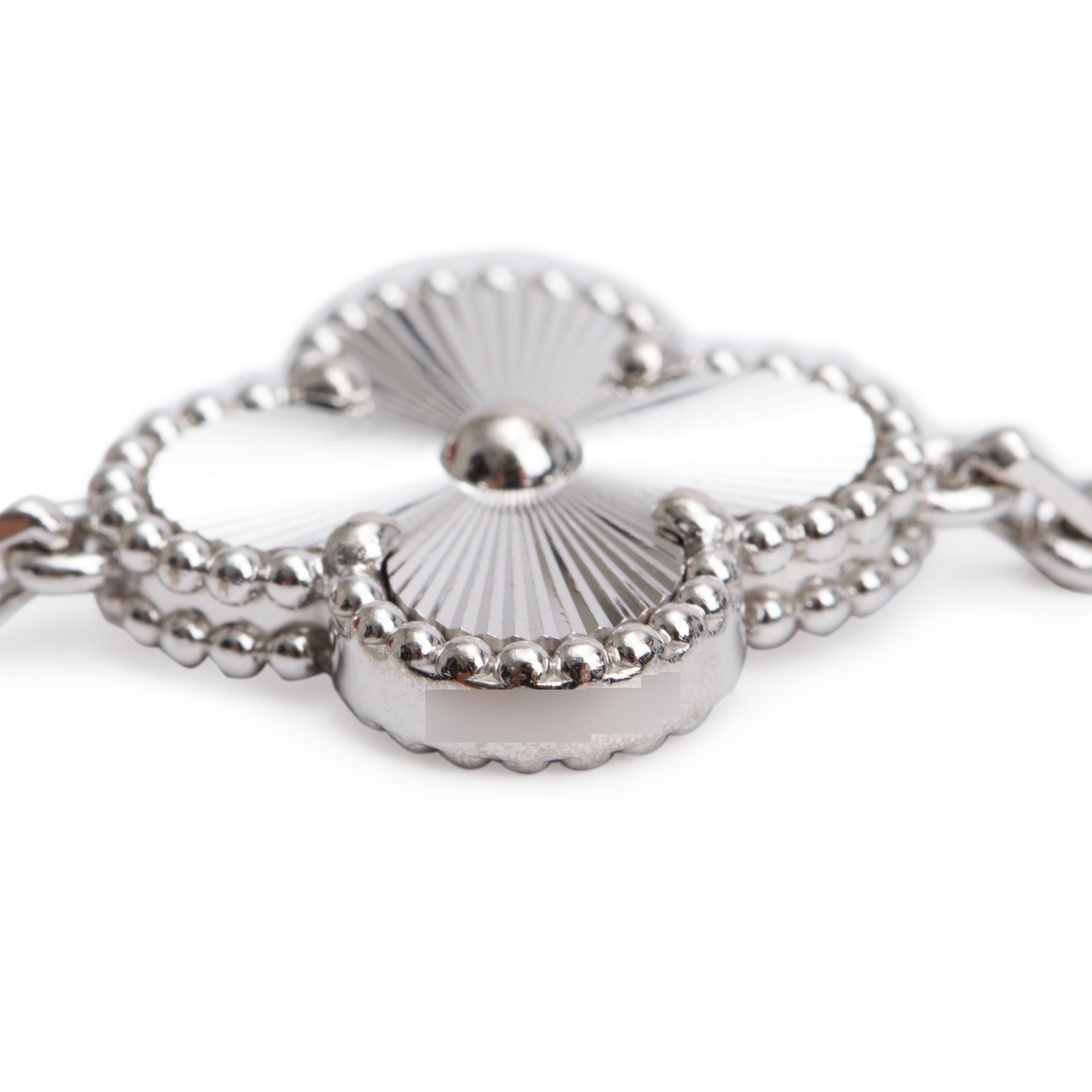 Van Cleef & Arpels 2023 18k White Gold Vintage Alhambra 5 Motif Bracelet w/ Certificate