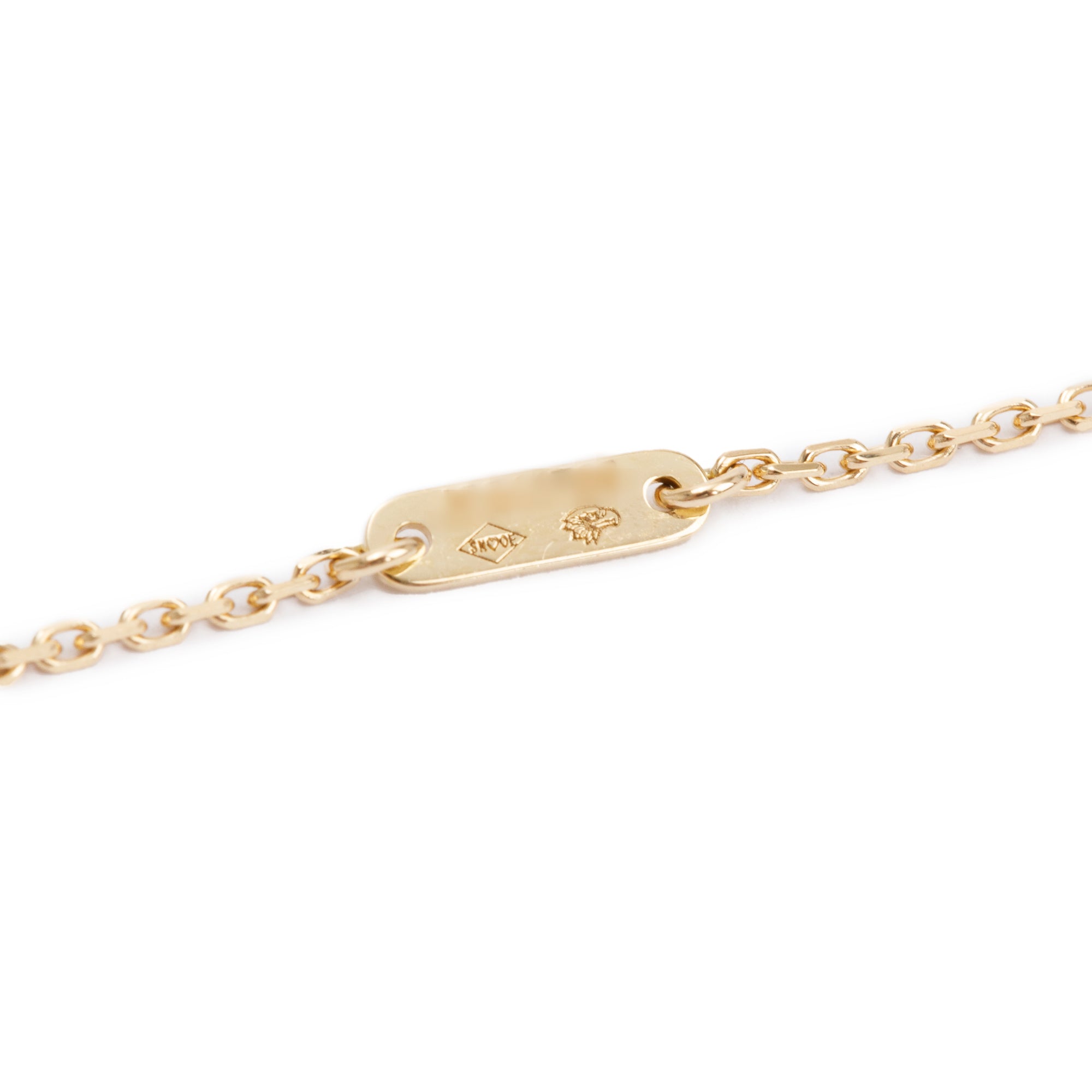 Van Cleef & Arpels 2023 18k Yellow Gold Sweet Alhambra Mother of Pearl Pendant Necklace w/ Box, Receipt & Certificate