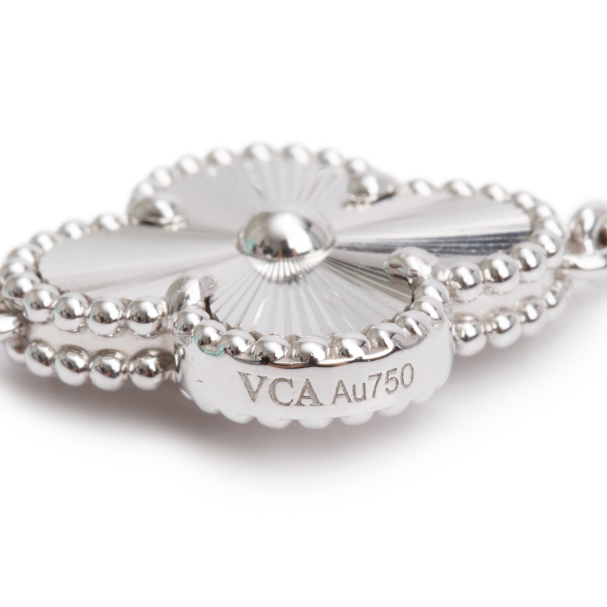 Van Cleef & Arpels 2024 18k White Gold Vintage Alhambra 5 Motif Bracelet w/ Box & Certificate