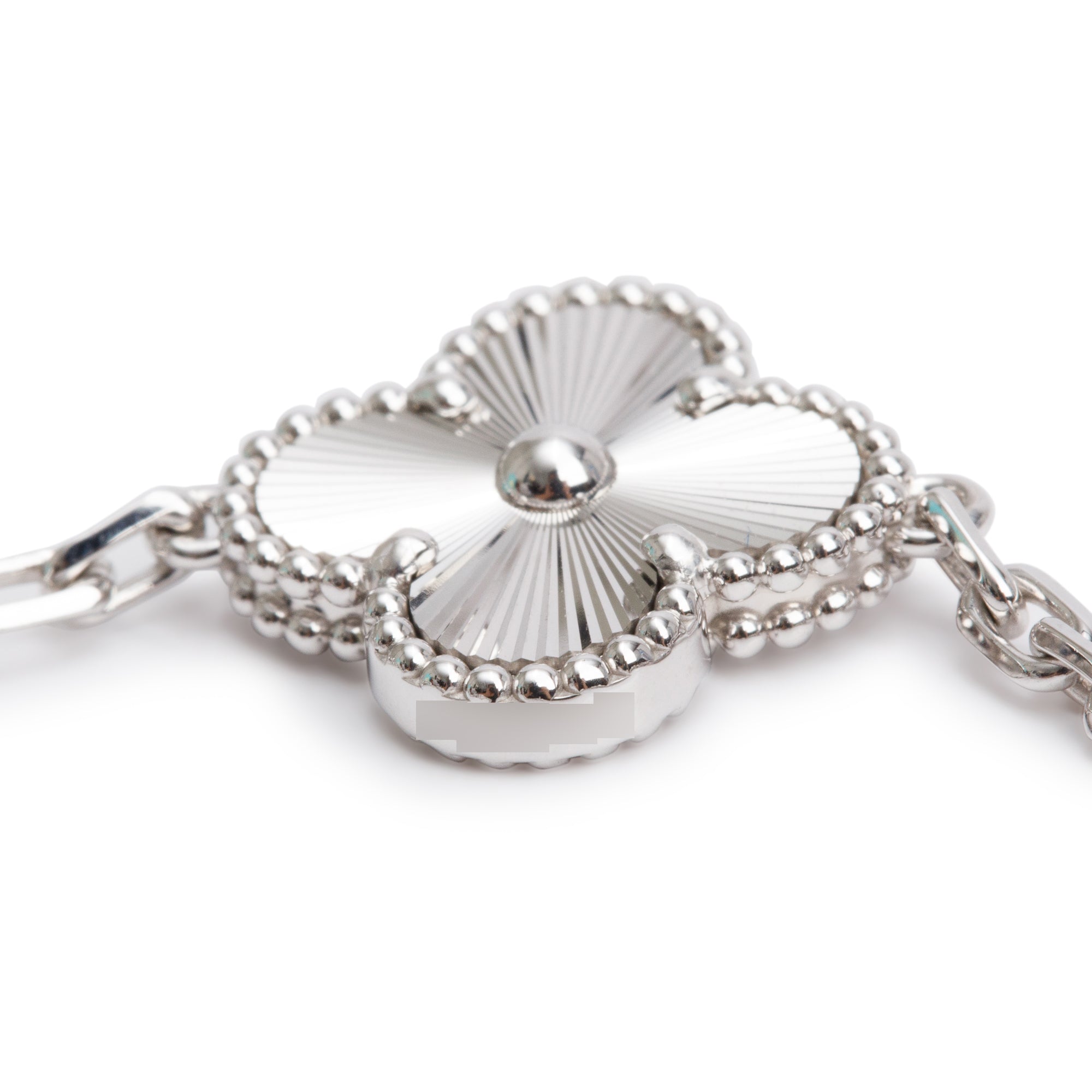 Van Cleef & Arpels 2024 18k White Gold Vintage Alhambra 5 Motif Bracelet w/ Box & Certificate