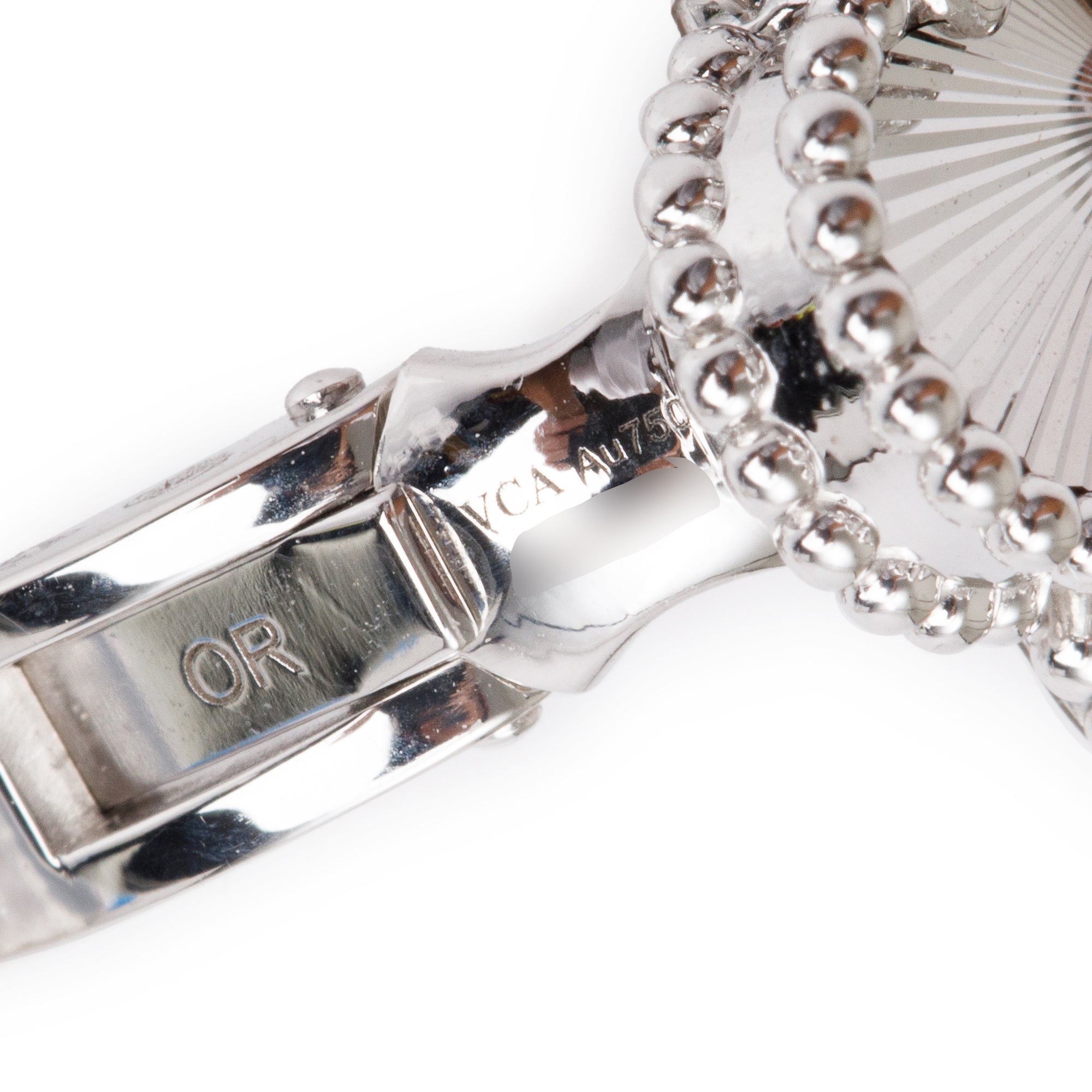 Van Cleef & Arpels 2024 18k White Gold Vintage Alhambra Earrings w/ Box, Receipt & Certificate