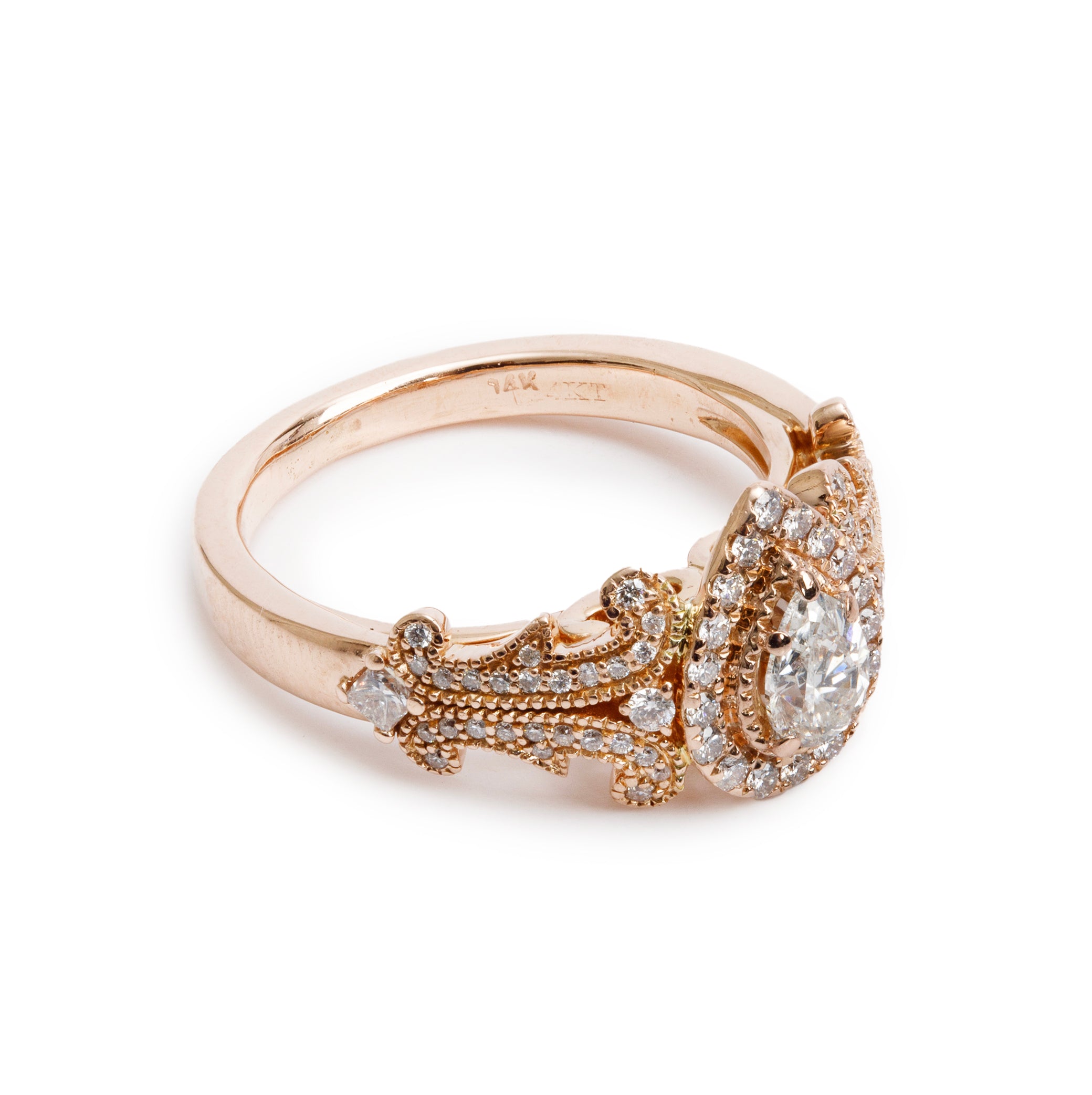 Vera Wang 14k Rose Gold Love Diamond Engagement Ring, Size 8.25