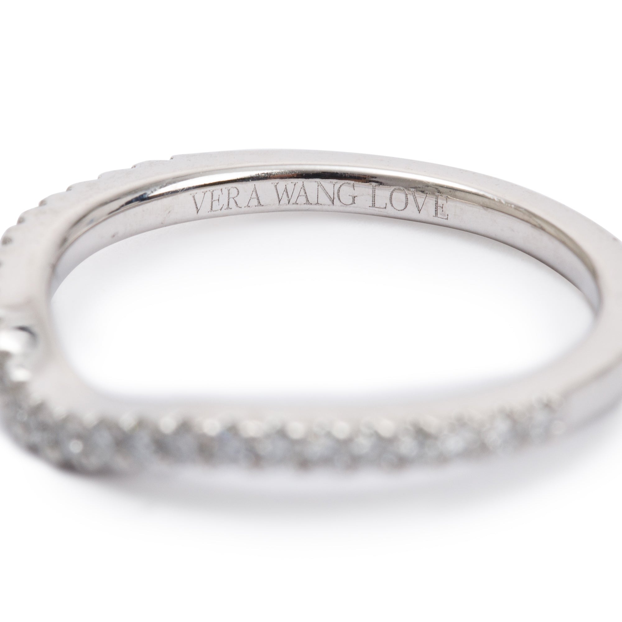Vera Wang 14k White Gold Love Diamond Band Ring, Size 4.5