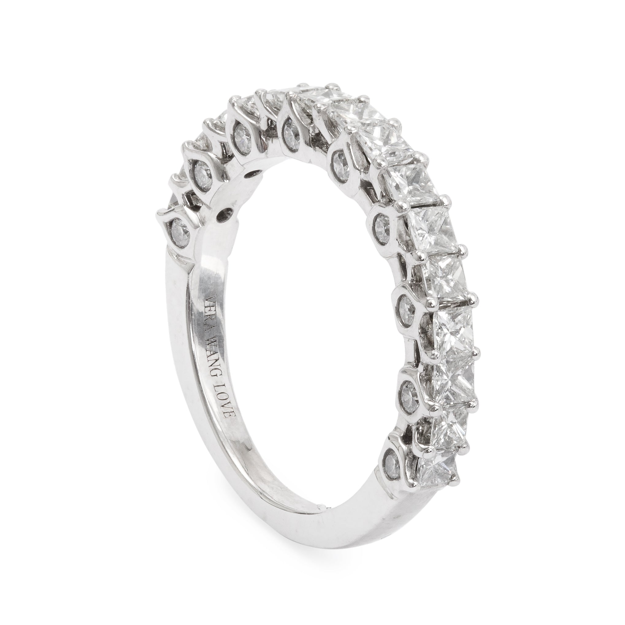 Vera Wang 14k White Gold Love Diamond Band Ring, Size 5.5 w/ Box