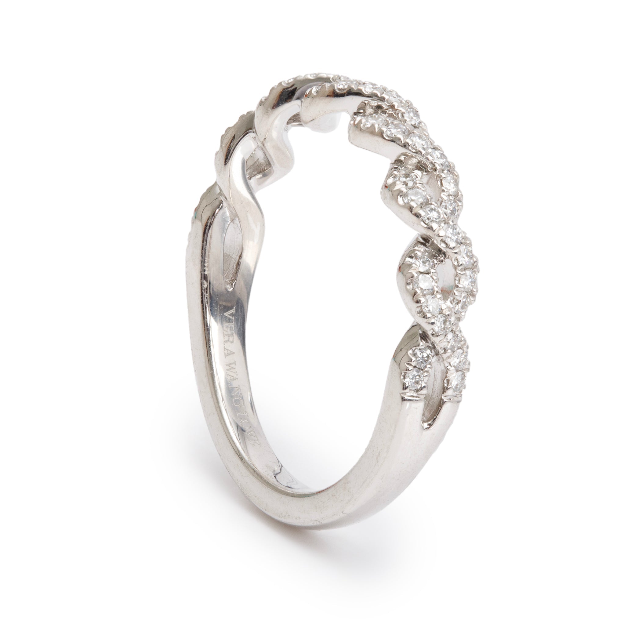 Vera Wang 14k White Gold Love Diamond Band Ring, Size 6.5