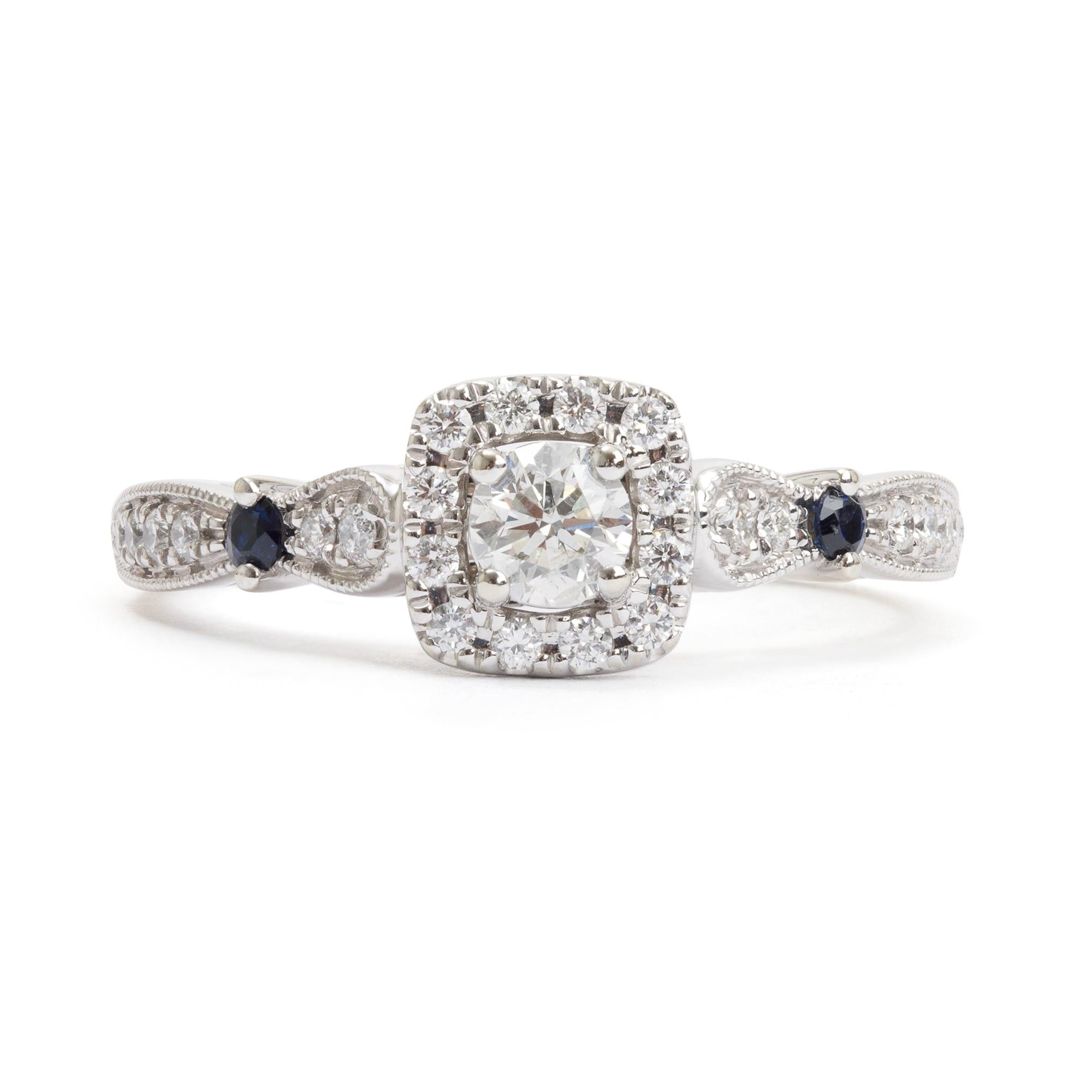 Vera Wang 14k White Gold Love Diamond Engagement Ring, Size 10.5