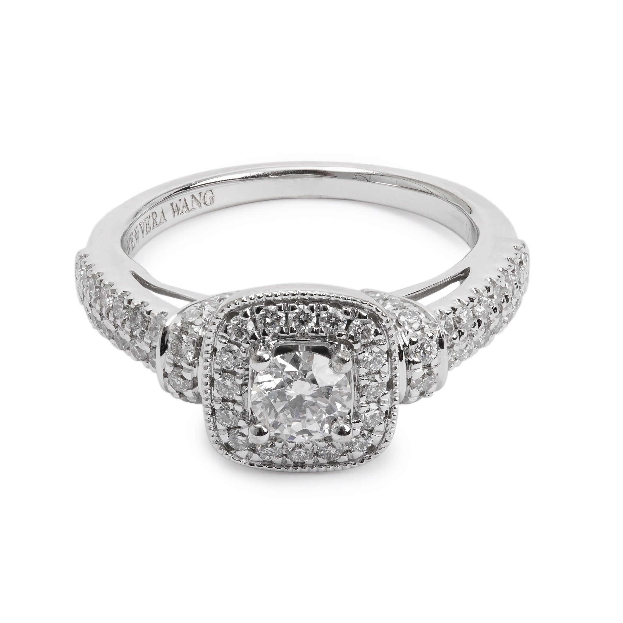 Vera Wang 14k White Gold Love Diamond Engagement Ring, Size 4.75