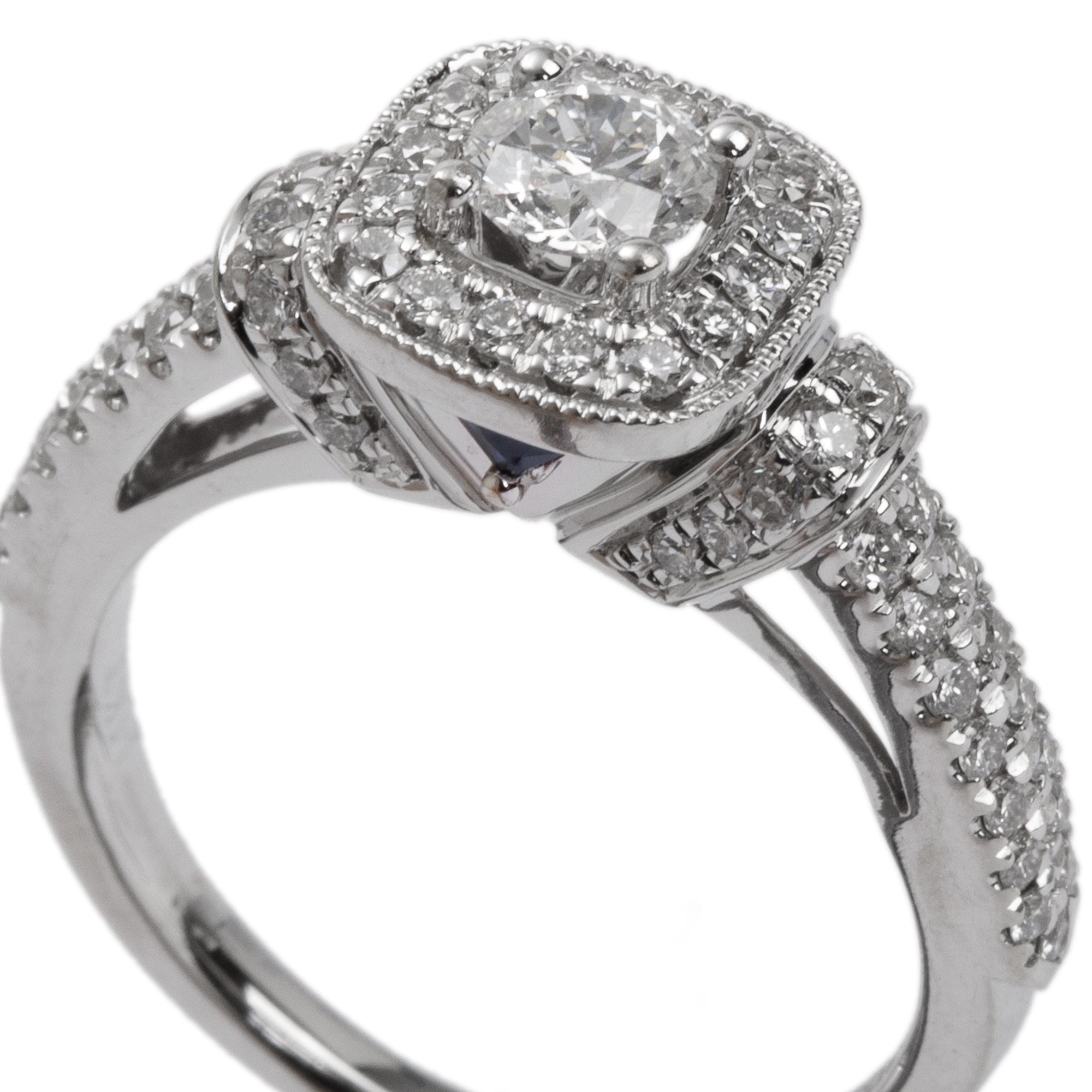 Vera Wang 14k White Gold Love Diamond Engagement Ring, Size 4.75