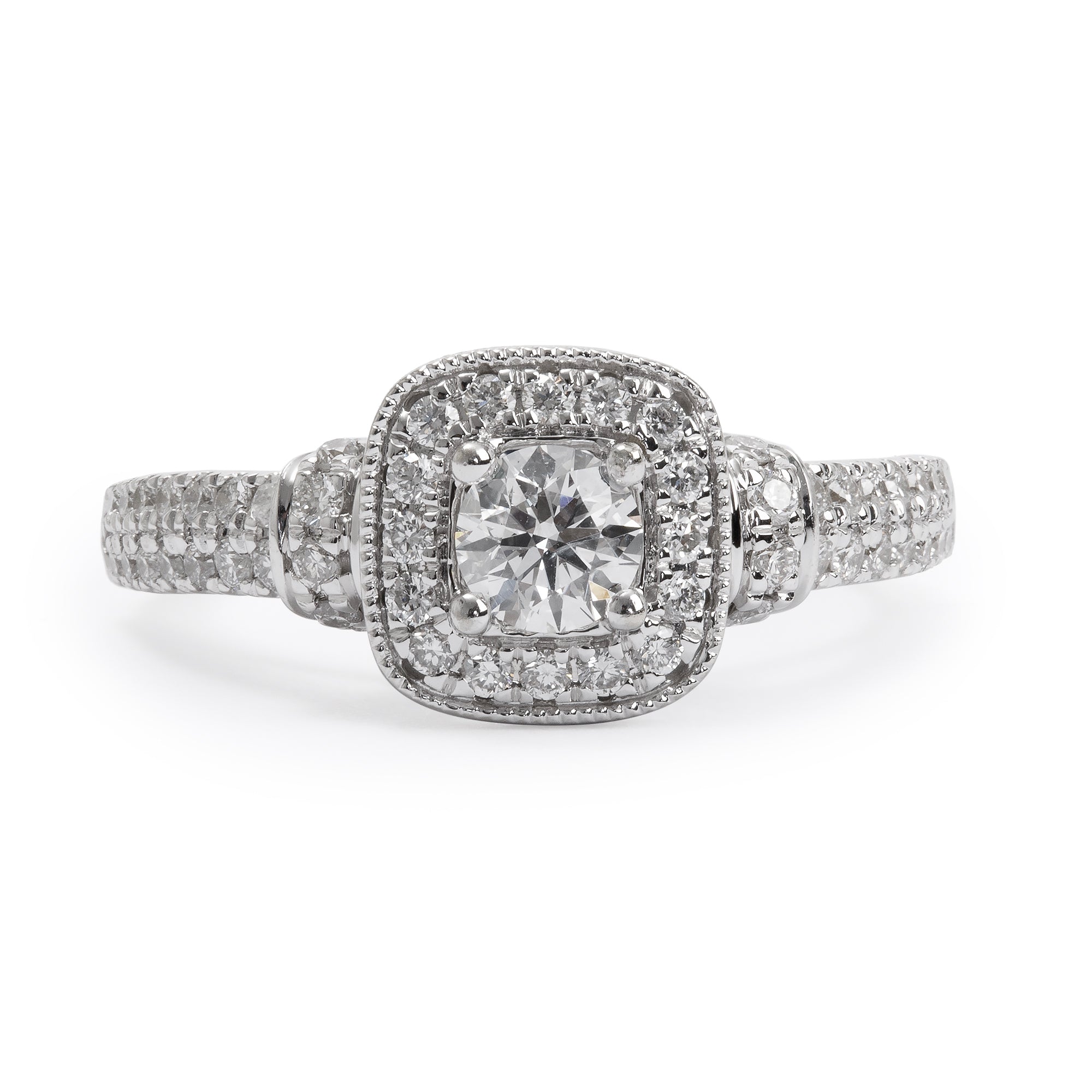 Vera Wang 14k White Gold Love Diamond Engagement Ring, Size 4.75