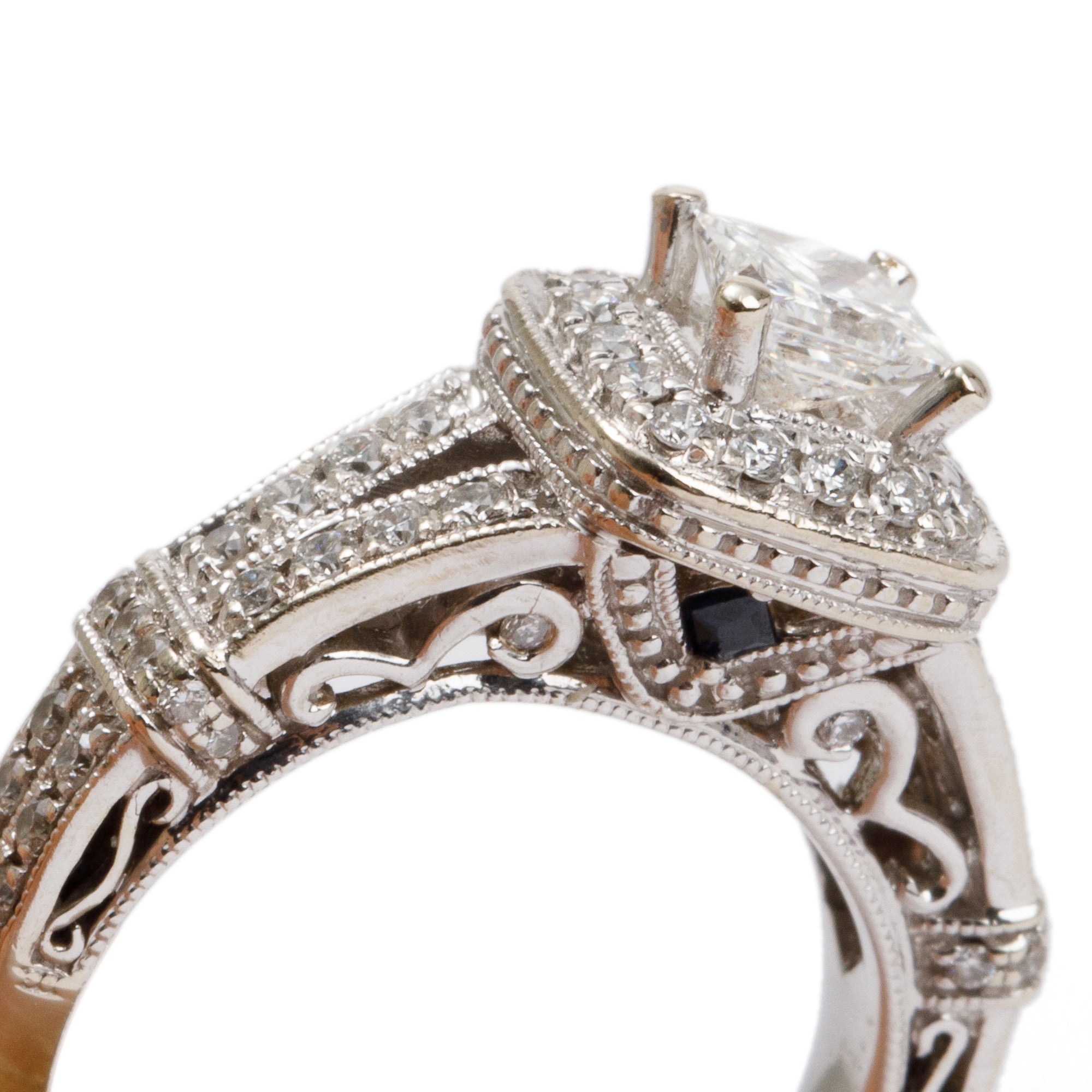 Vera Wang 14k White Gold Love Diamond Engagement Ring, Size 6 w/ GIA Certificate