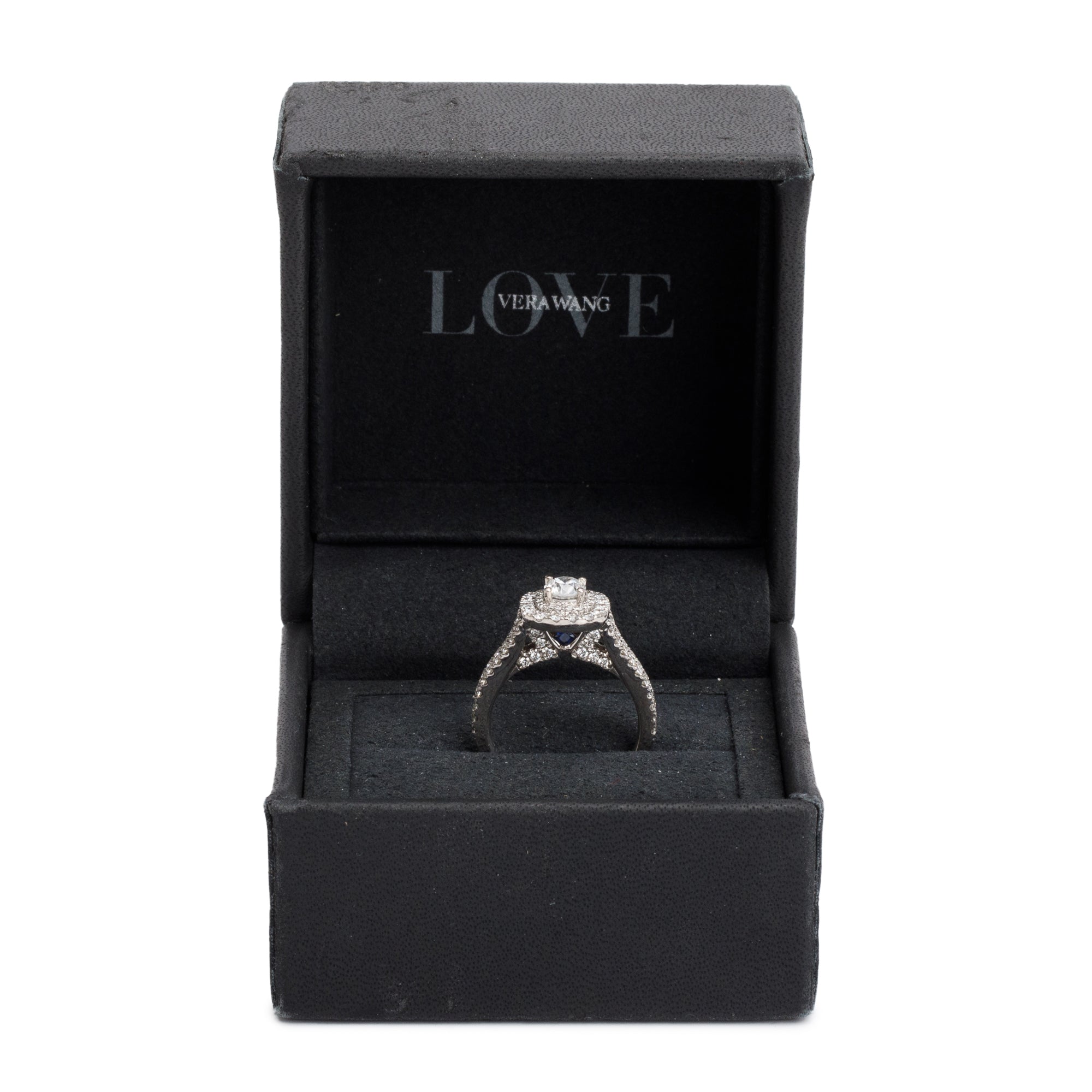Vera Wang 14k White Gold Love Diamond Engagement Ring, Size 6.25 w/ Box