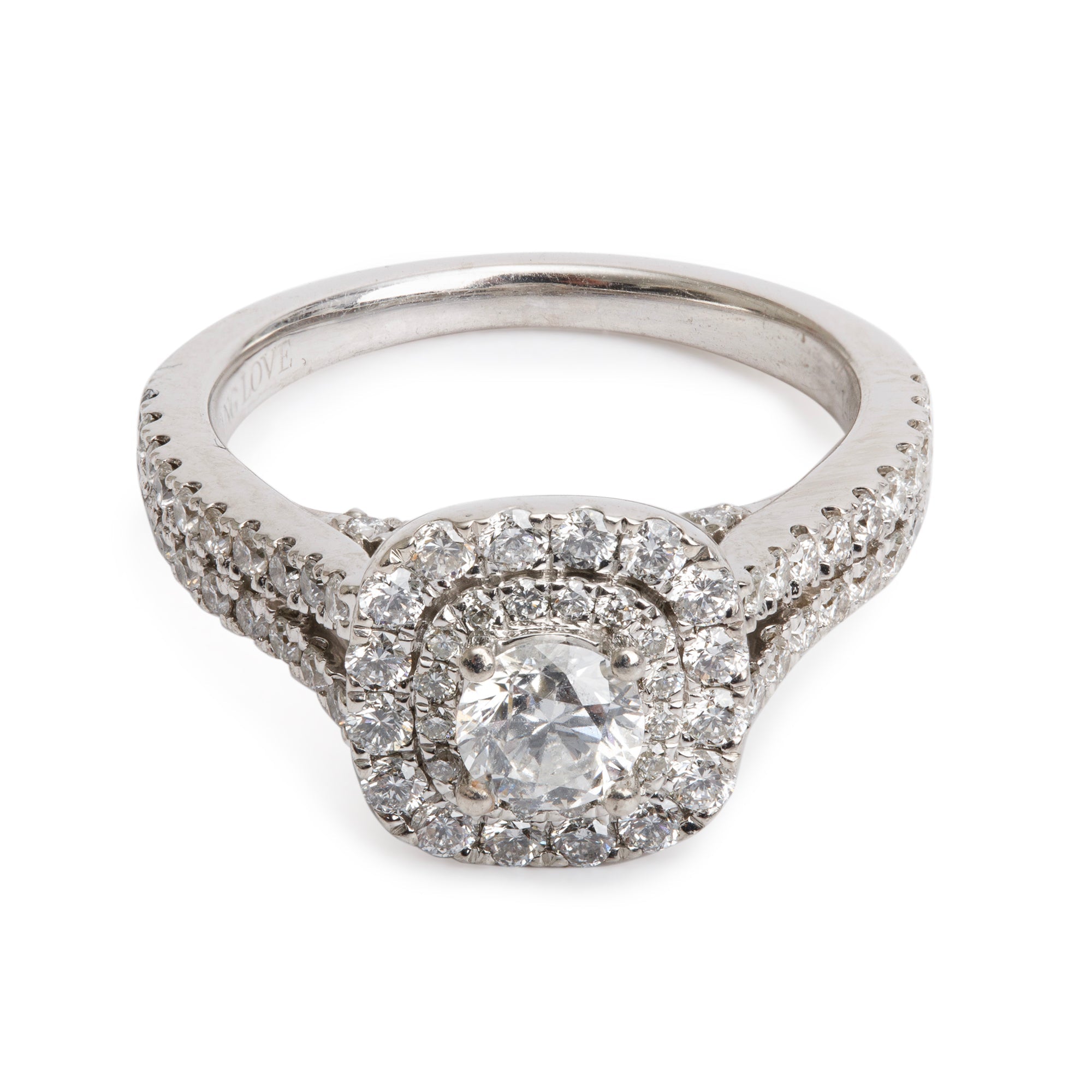 Vera Wang 14k White Gold Love Diamond Engagement Ring, Size 6.25 w/ Box