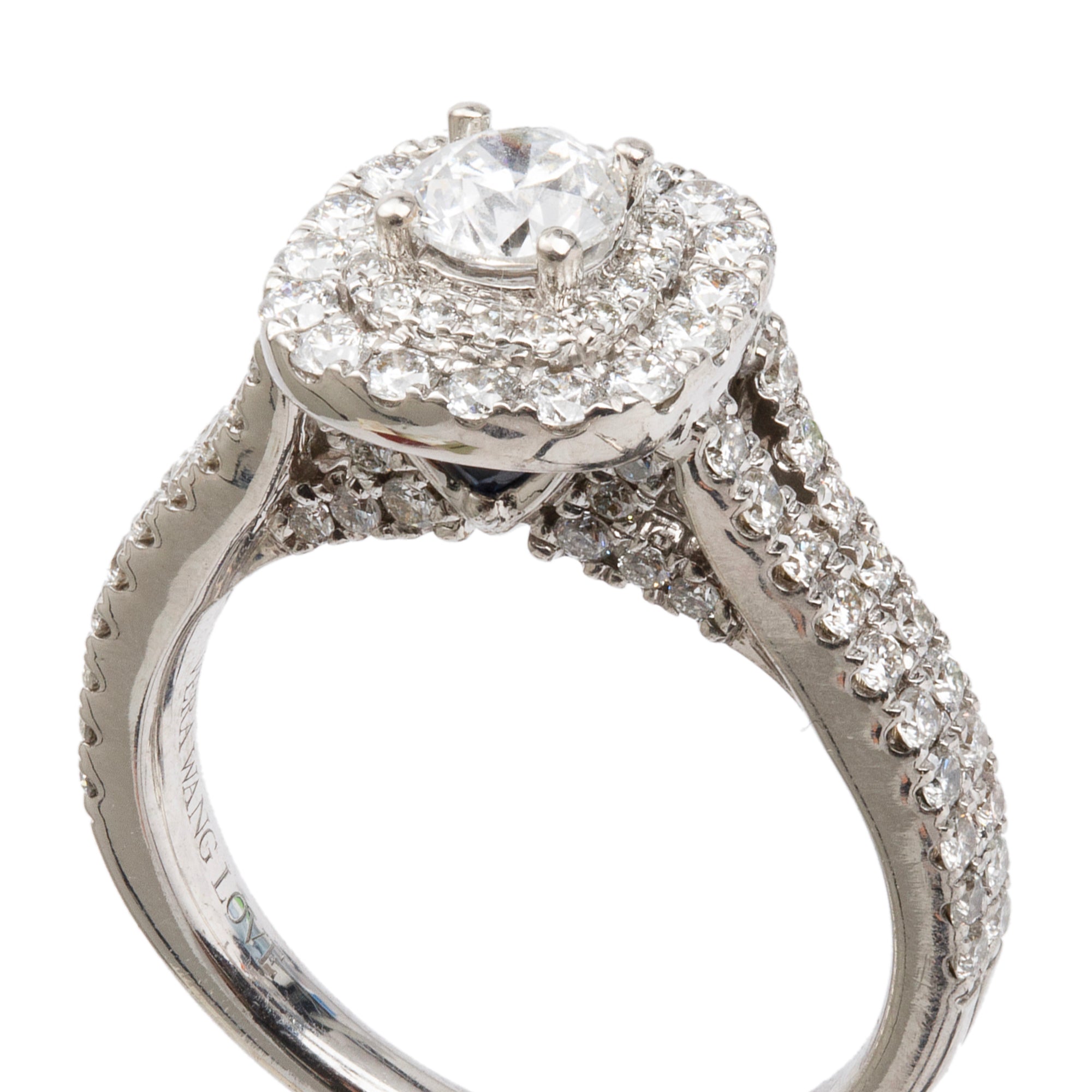 Vera Wang 14k White Gold Love Diamond Engagement Ring, Size 6.25 w/ Box