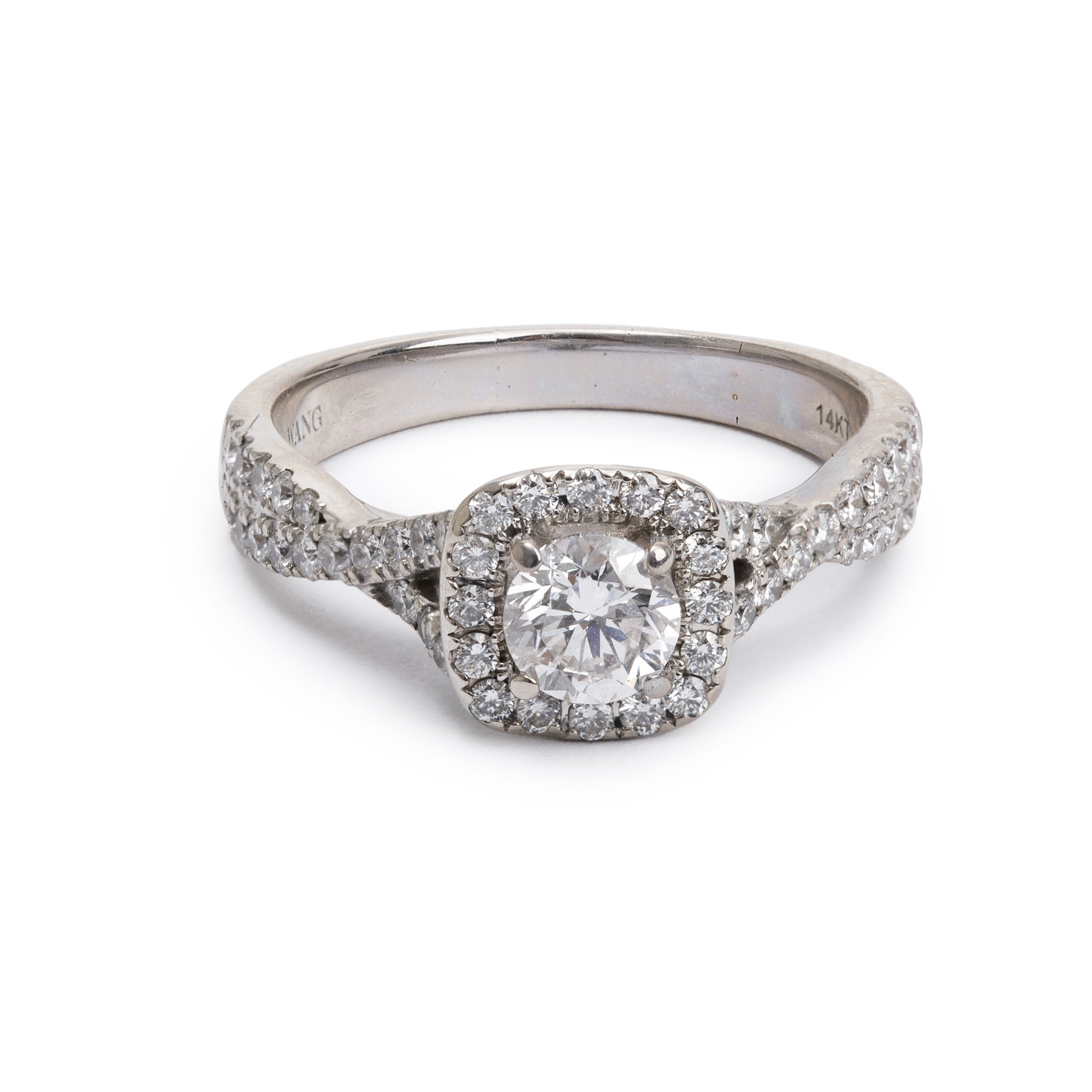 Vera Wang 14k White Gold Love Diamond Engagement Ring, Size 6.5