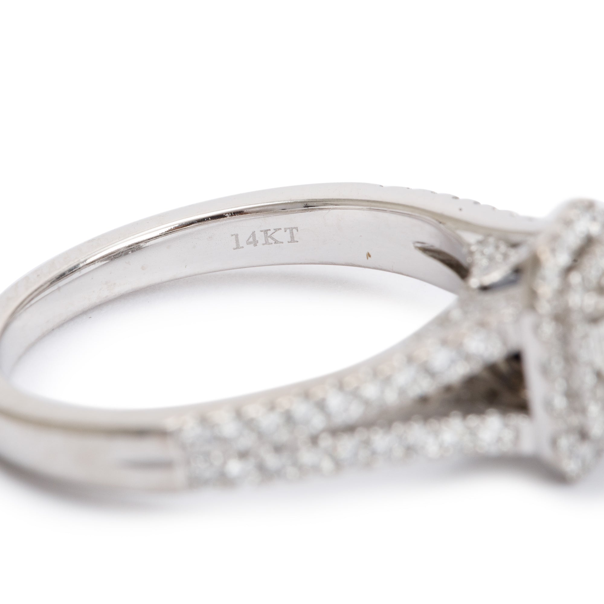 Vera Wang 14k White Gold Love Emerald Cut Diamond Engagement Ring, Size 8.75