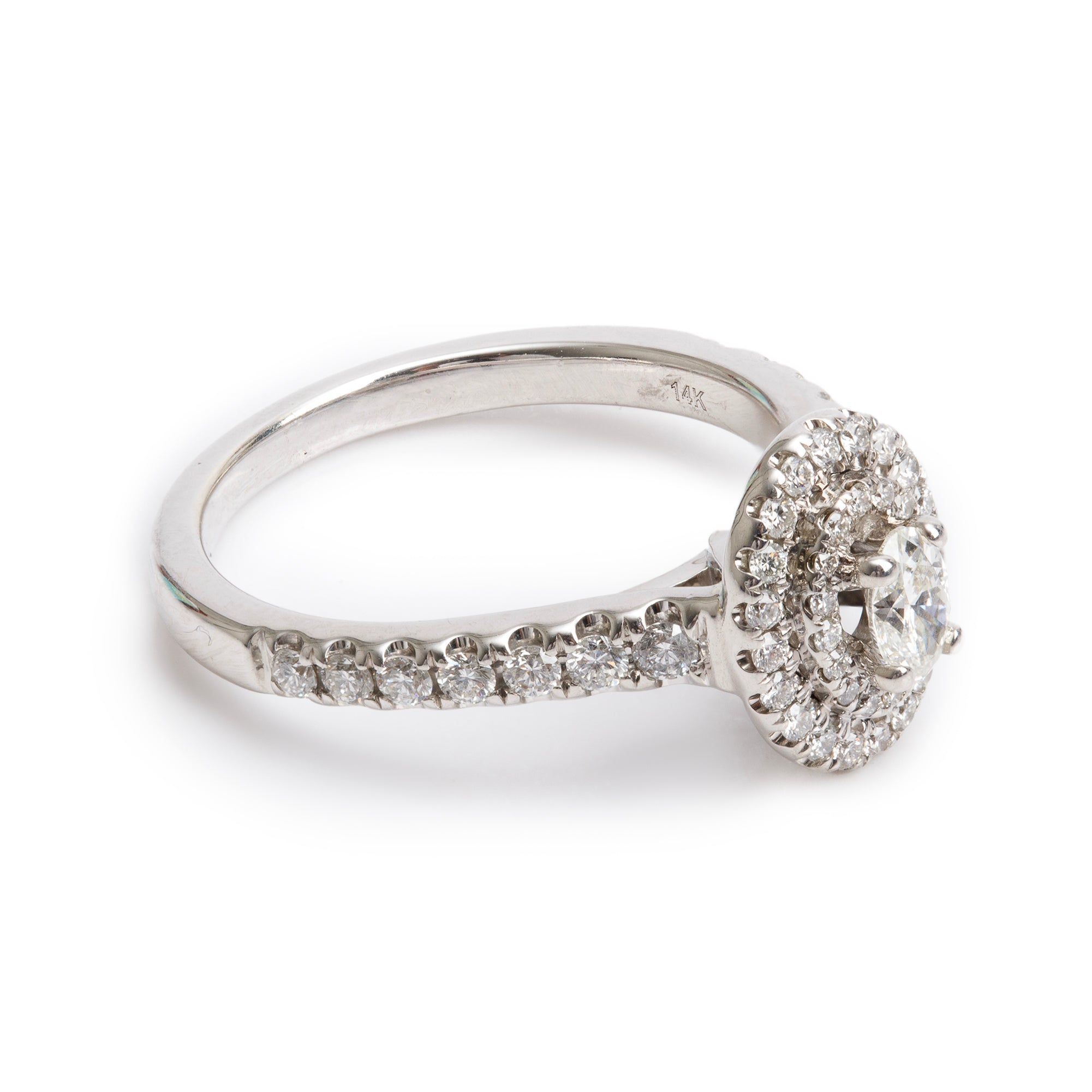 Vera Wang 14k White Gold Love Oval Cut Diamond Engagement Ring, Size 7