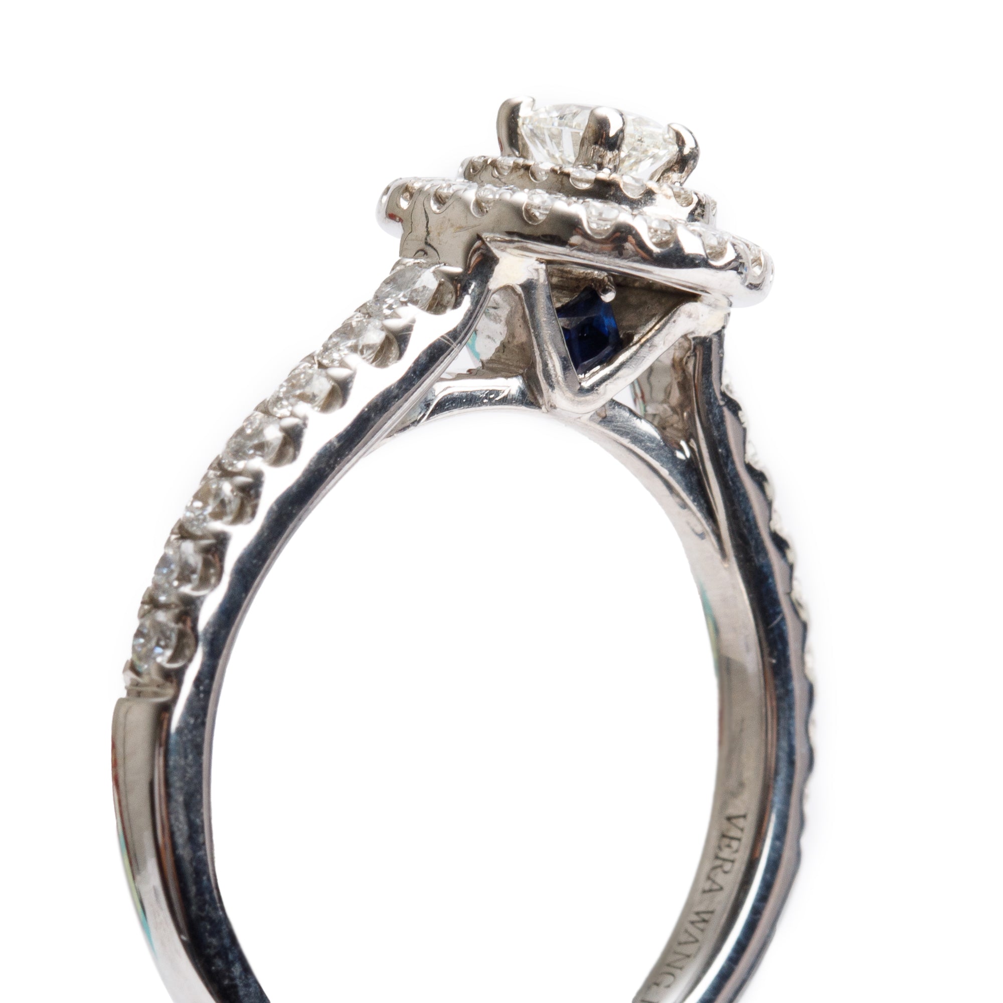 Vera Wang 14k White Gold Love Oval Cut Diamond Engagement Ring, Size 7