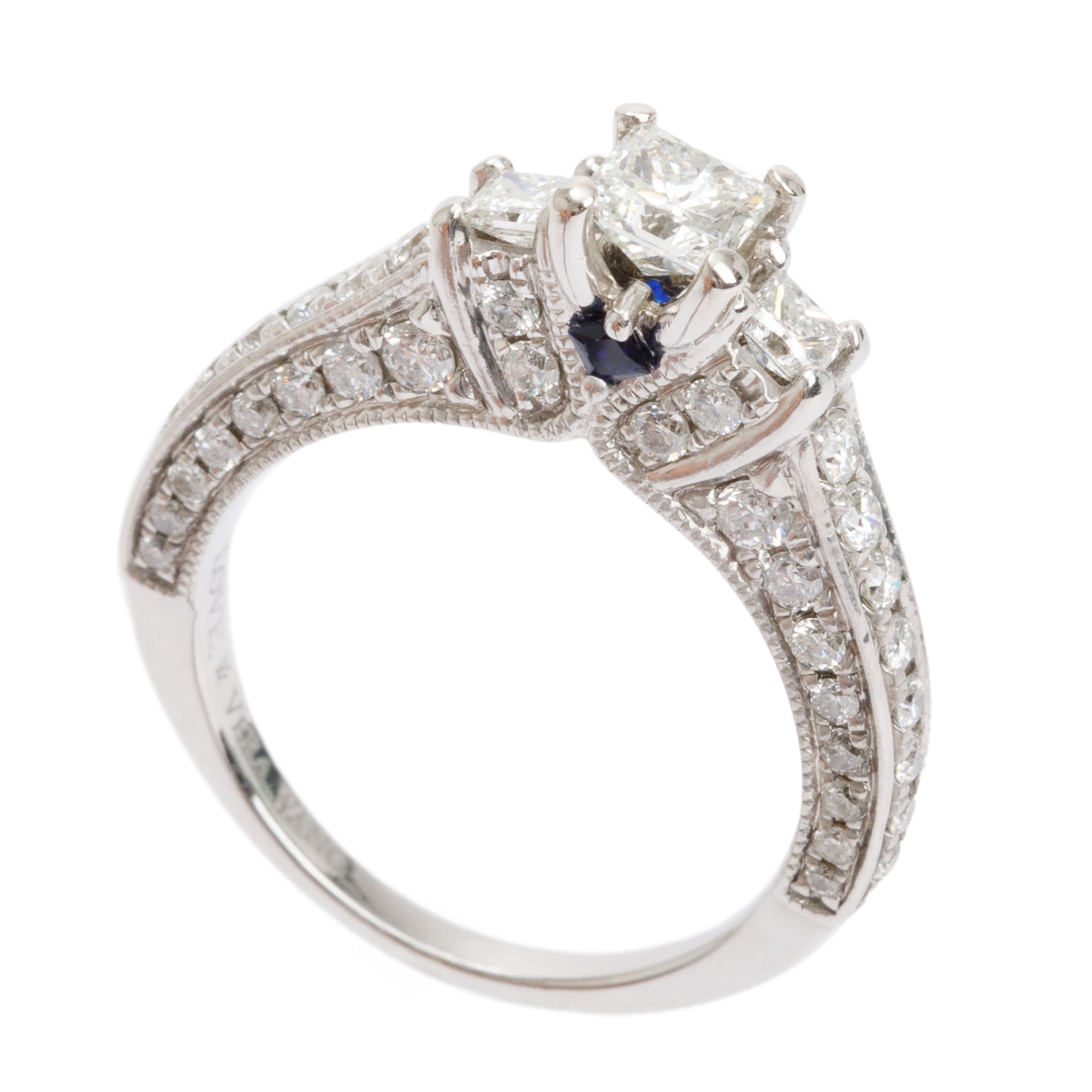 Vera Wang 14k White Gold Love Princess Cut Diamond Engagement Ring, Size 5.25