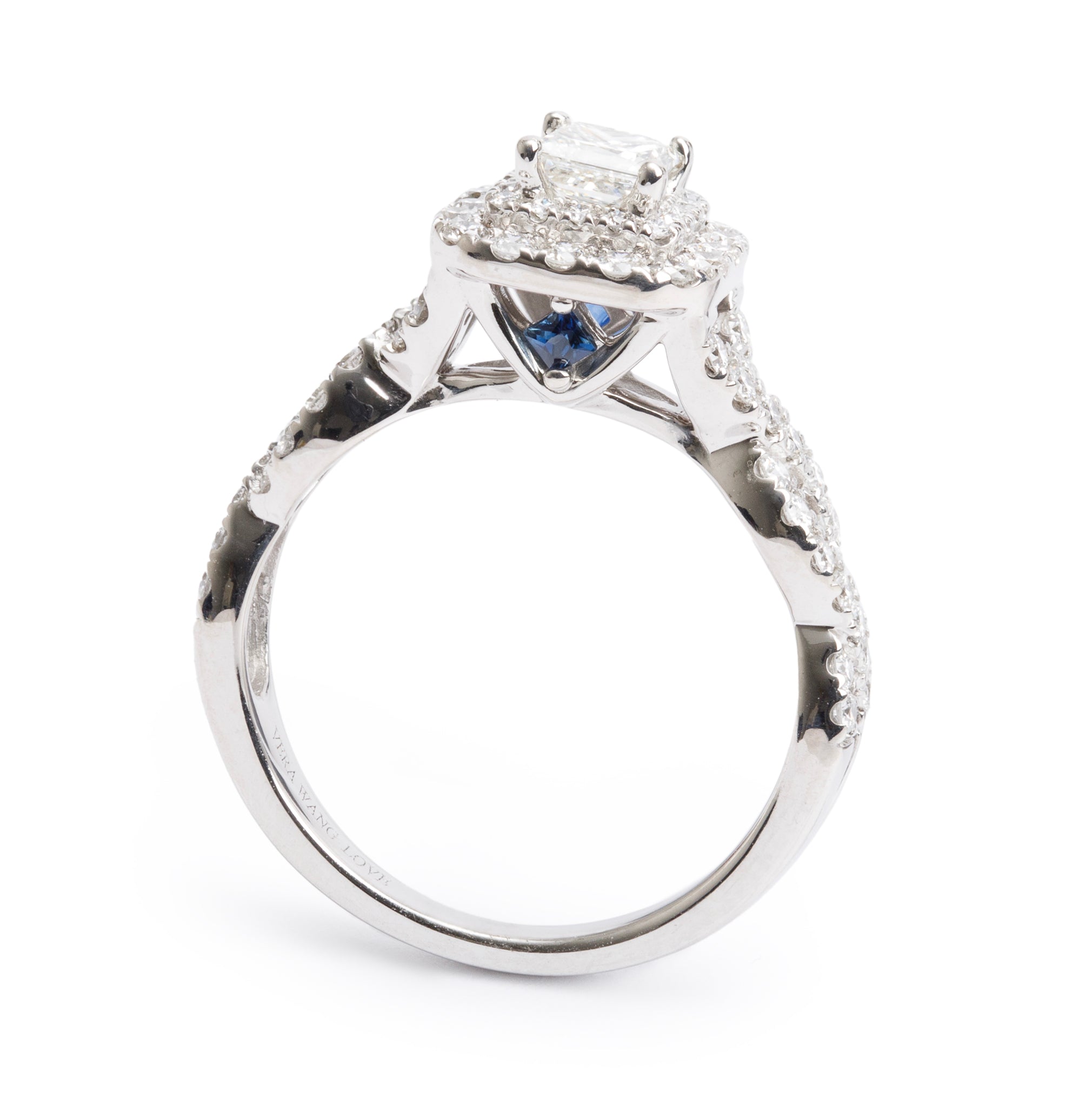 Vera Wang 14k White Gold Love Princess Cut Diamond Engagement Ring, Size 6.5