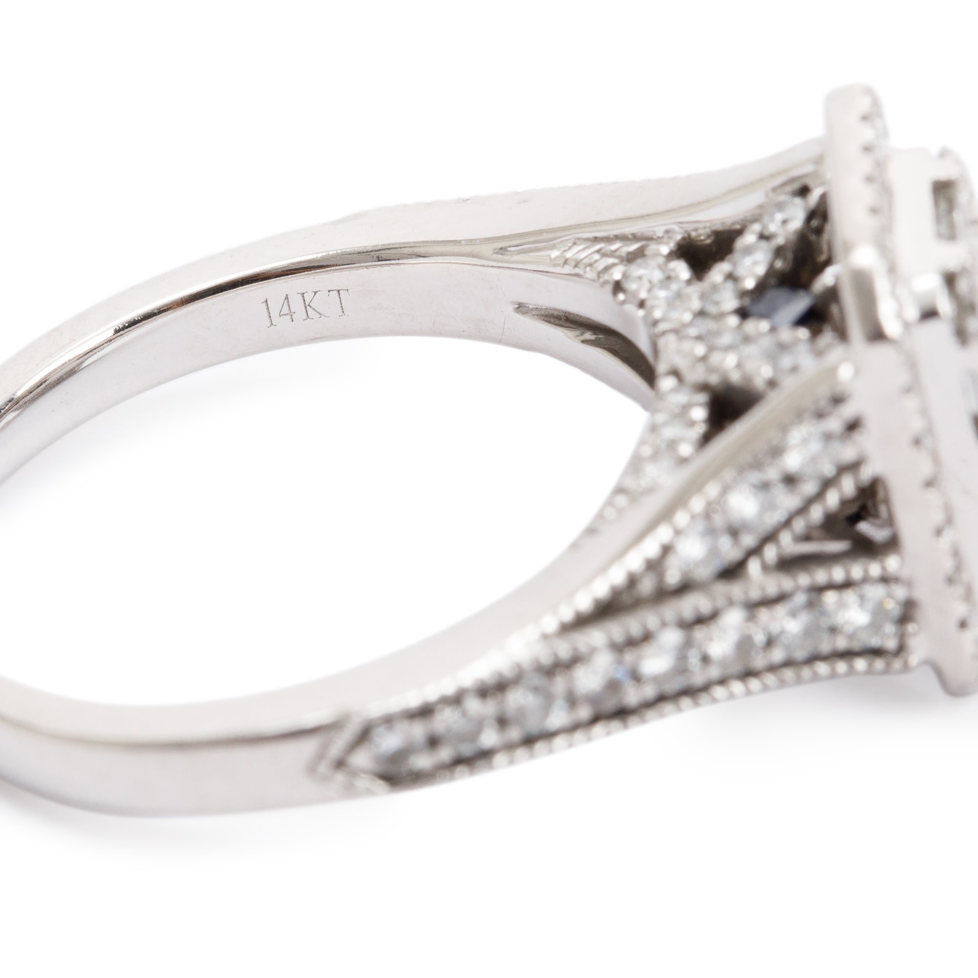 Vera Wang 14k White Gold Love Princess Cut Diamond Engagement Ring, Size 8